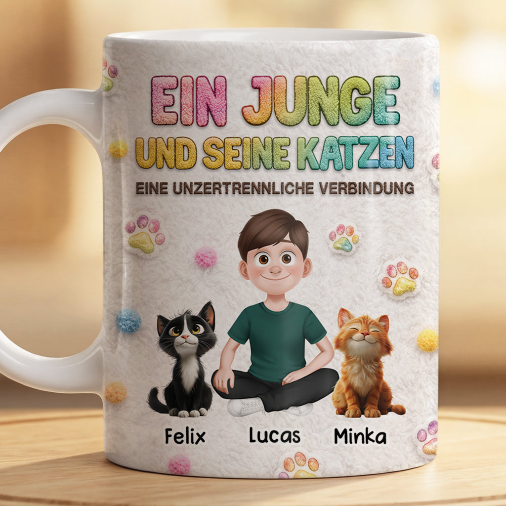 8532MGE2 3d druck effekt eine unzertrennliche verbindung katzen tasse personalisiert teddystoff 8532mtptd