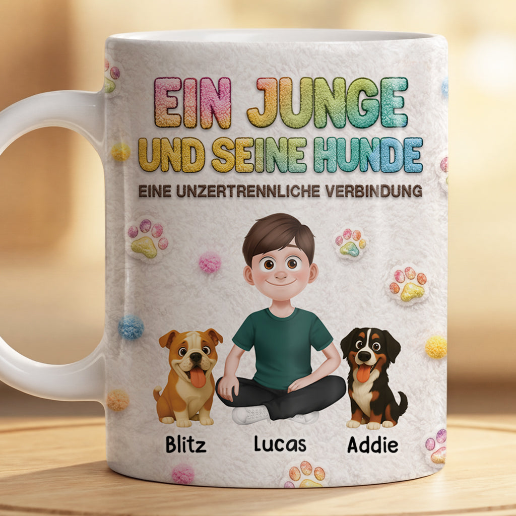 8532MGE2 3d druck effekt eine unzertrennliche verbindung personalisierte tasse hund teddystoff 8532mtptc