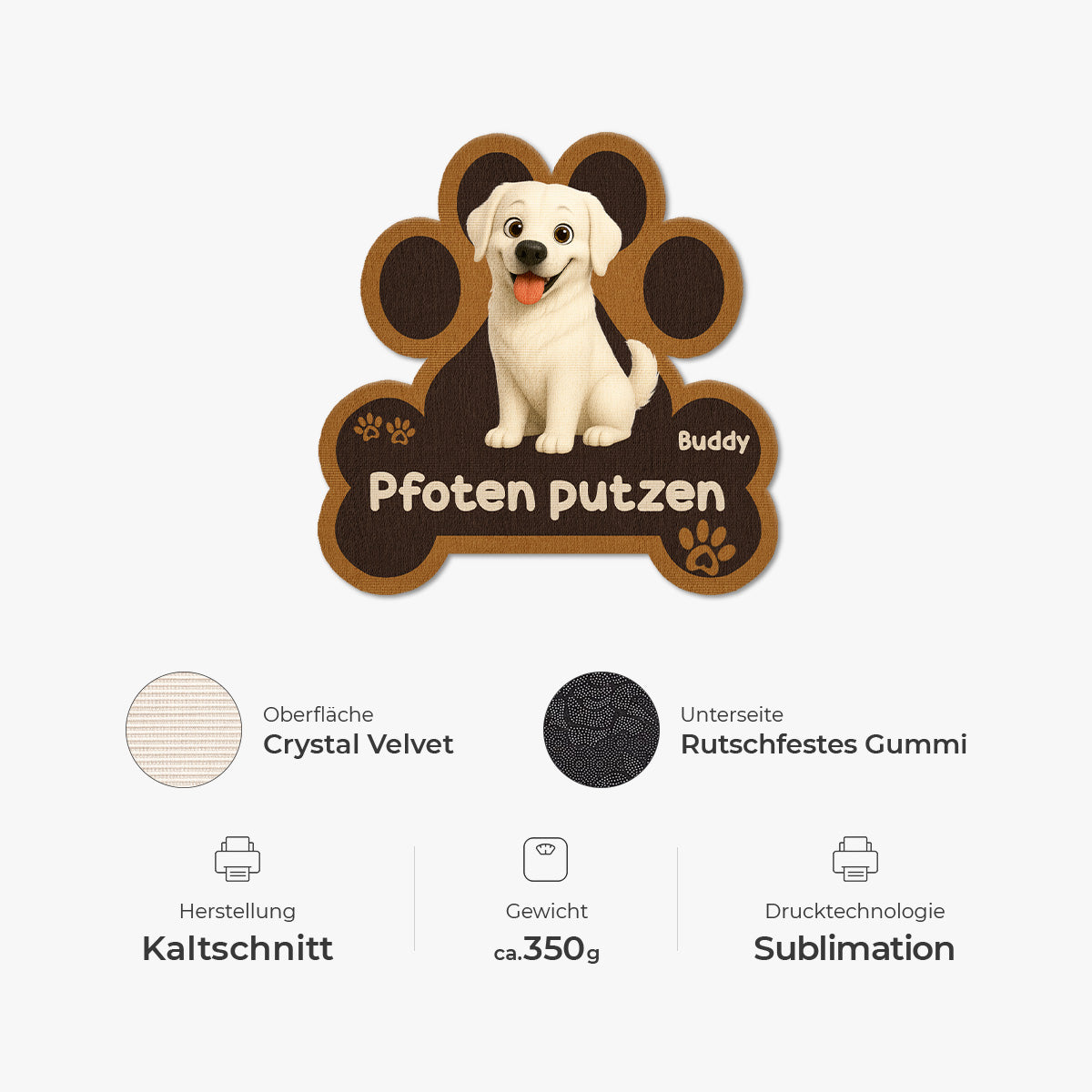 8545AGE4 pfoten putzen personalisiertes hunde geschenk  fussmatte unregelmassige form 8545ad8hbc
