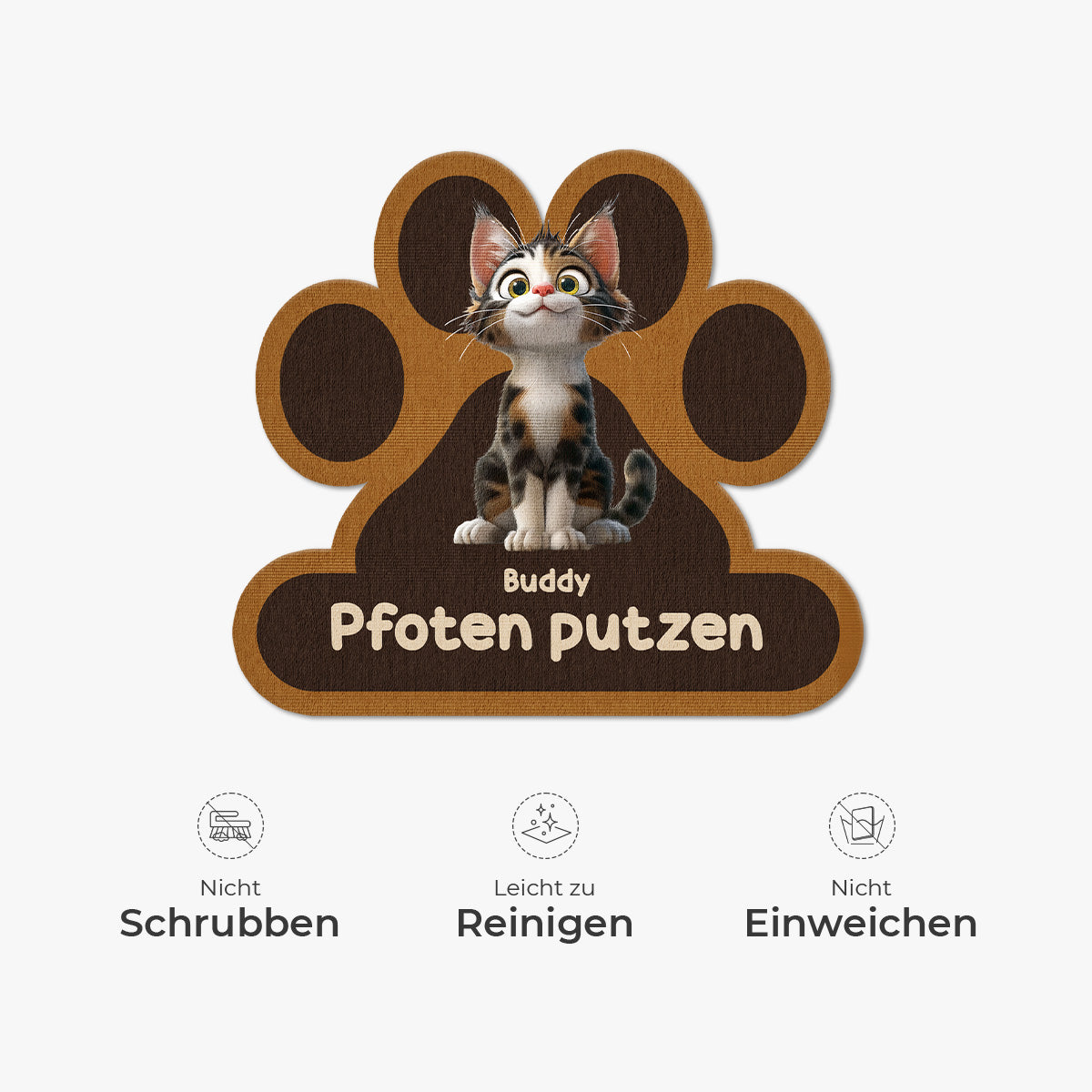 8545AGE5 pfoten putzen personalisierte geschenke katze  fussmatte unregelmassige form 8545ad8hbd