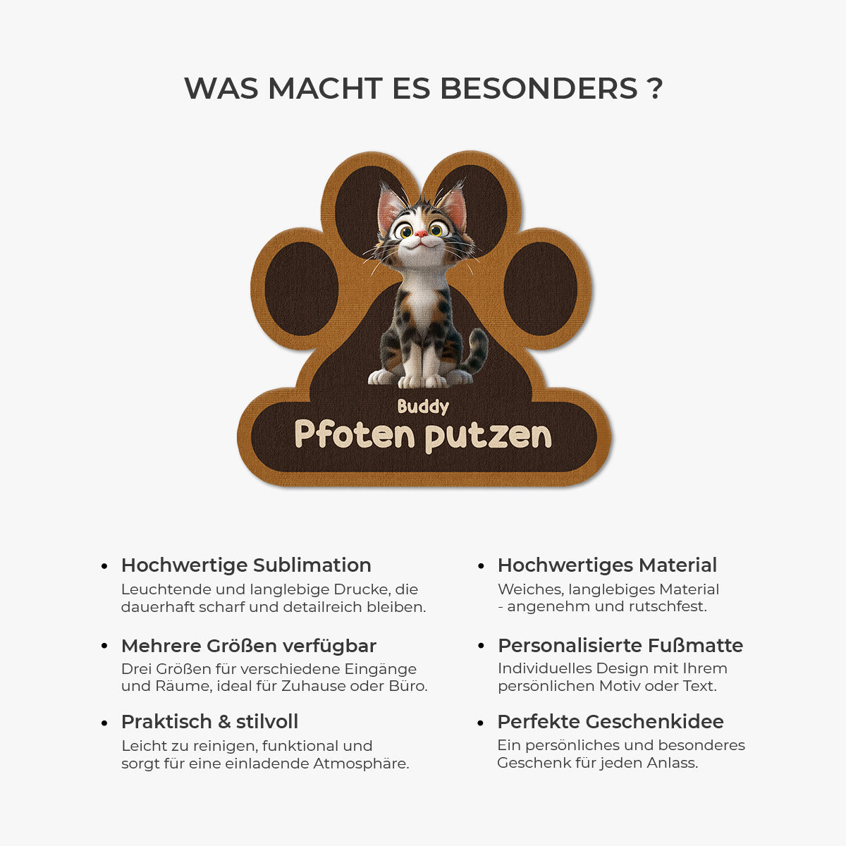 8545AGE6 pfoten putzen personalisierte geschenke katze  fussmatte unregelmassige form 8545ad8hbd
