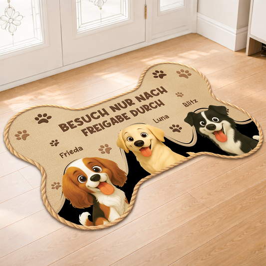 8546AGE2 besuch nur nach freigabe durch fussmatte personalisiert hund_ unregelmassige form 8546ad8ezc