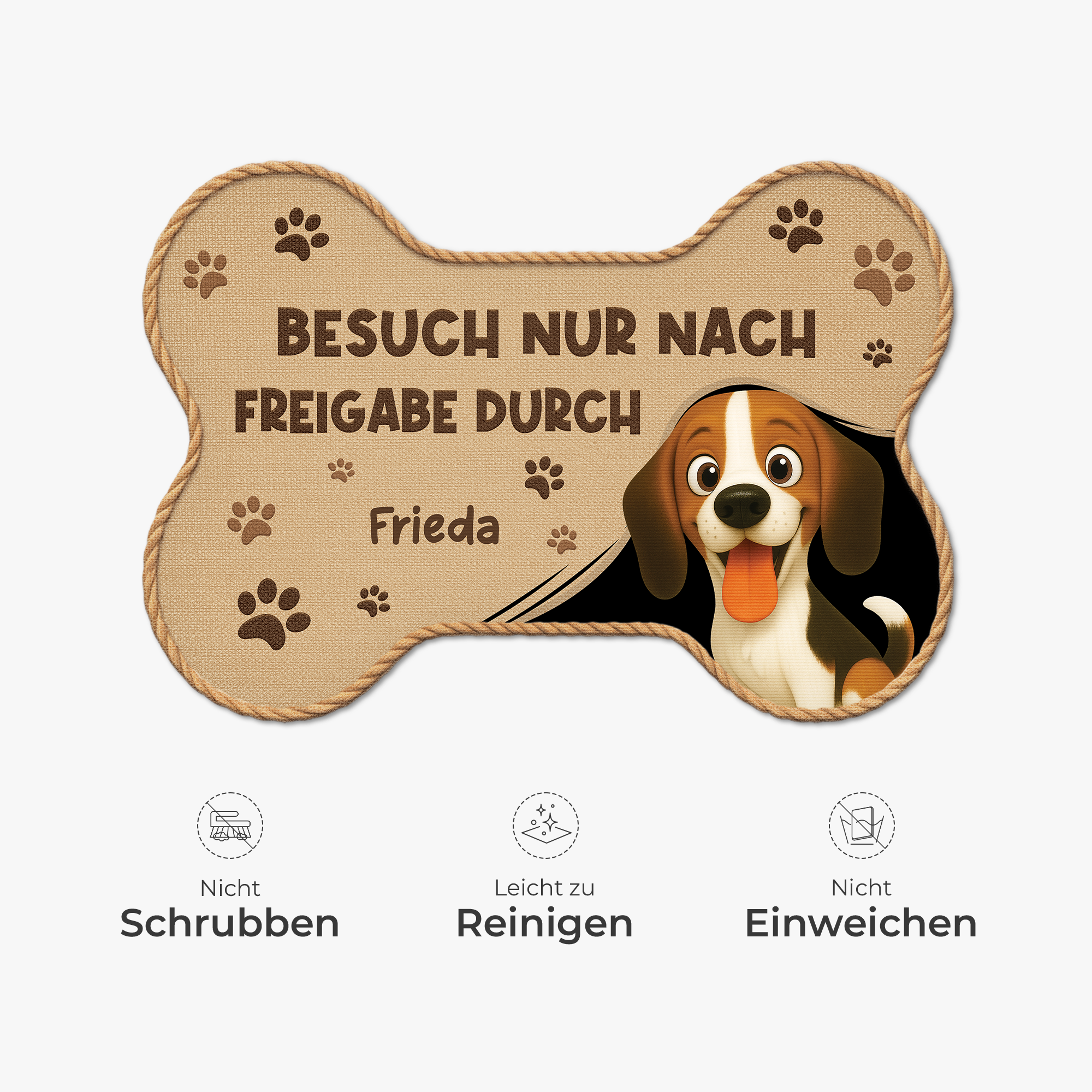 8546AGE5 besuch nur nach freigabe durch fussmatte personalisiert hund_ unregelmassige form 8546ad8ezc