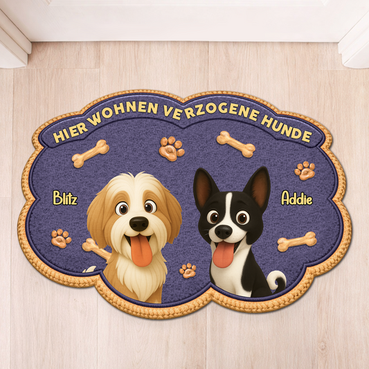 8558AGE1 hier wohnen verzogene hunde fussmatte personalisiert hund_ unregelmassige form 8558adavrc_2