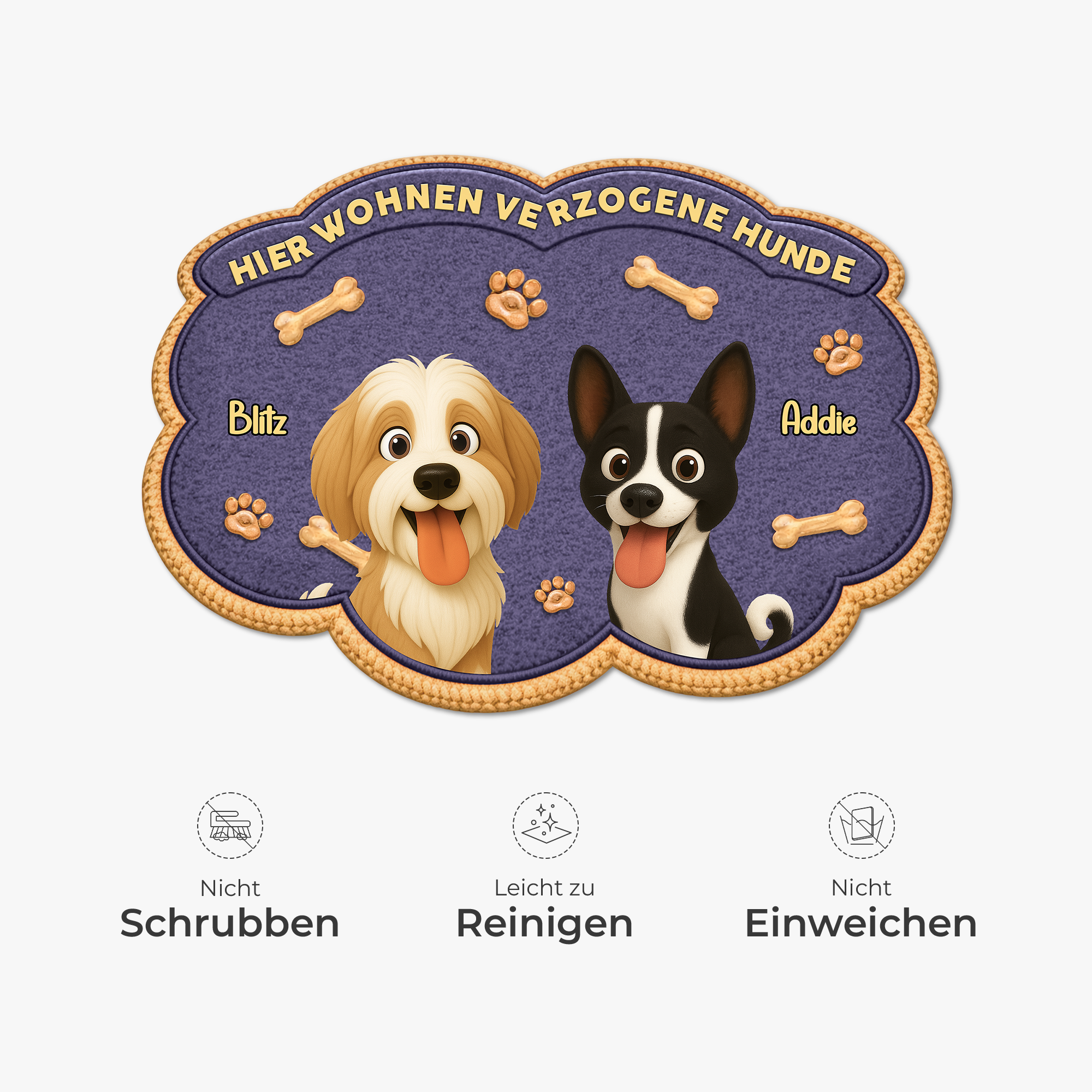 8558AGE1 hier wohnen verzogene hunde fussmatte personalisiert hund_ unregelmassige form 8558adavrc_6
