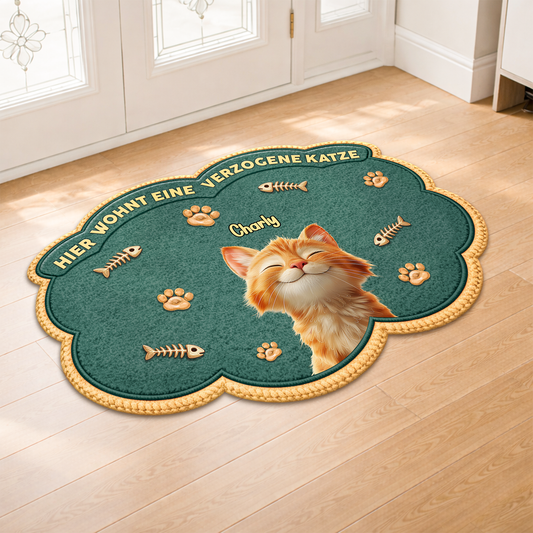 8558AGE1 hier wohnen verzogene katzen fussmatte katzen personalisiert unregelmassige form 8558adavrd_2