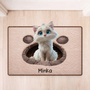 8565AGE1 3d druck effekt katze fussmatte katzen personalisiert unregelmassige form 8565adsfnd