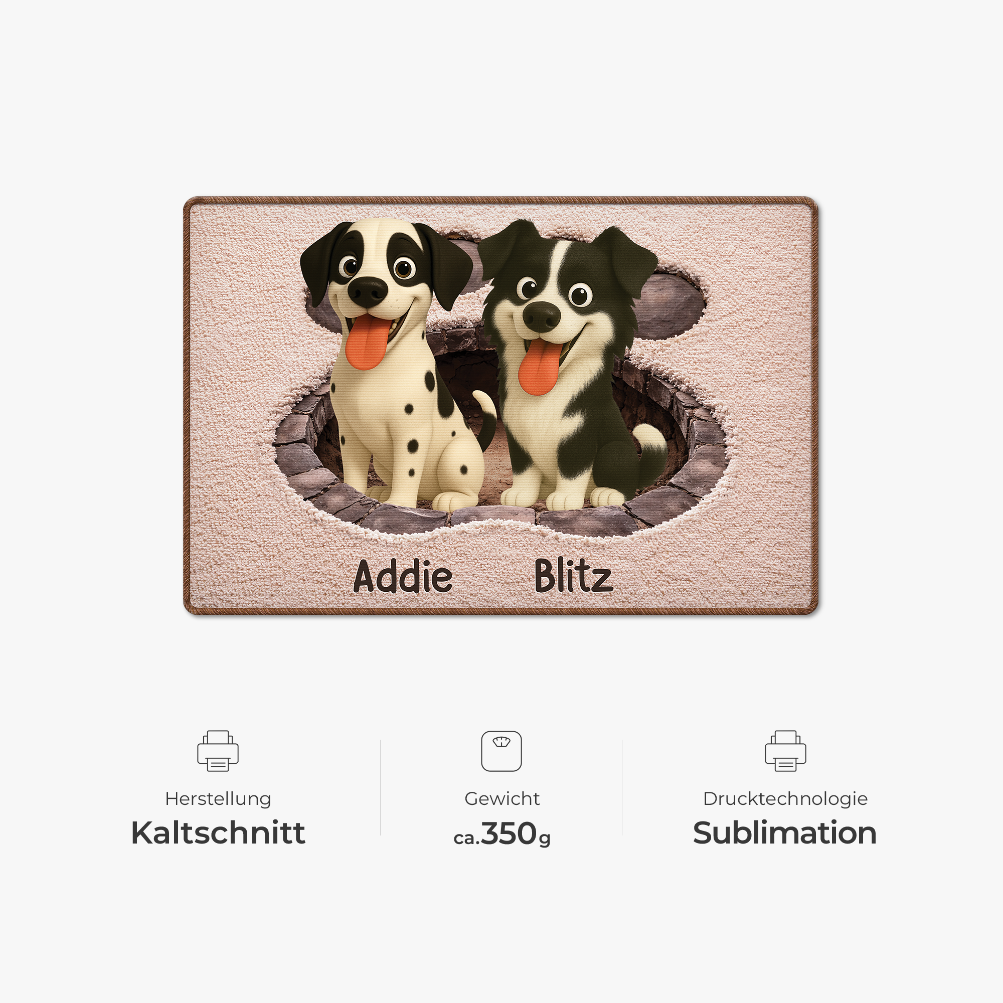 8565AGE4 3d druck effekt hund fussmatte personalisiert hund_ unregelmassige form 8565adsfnc