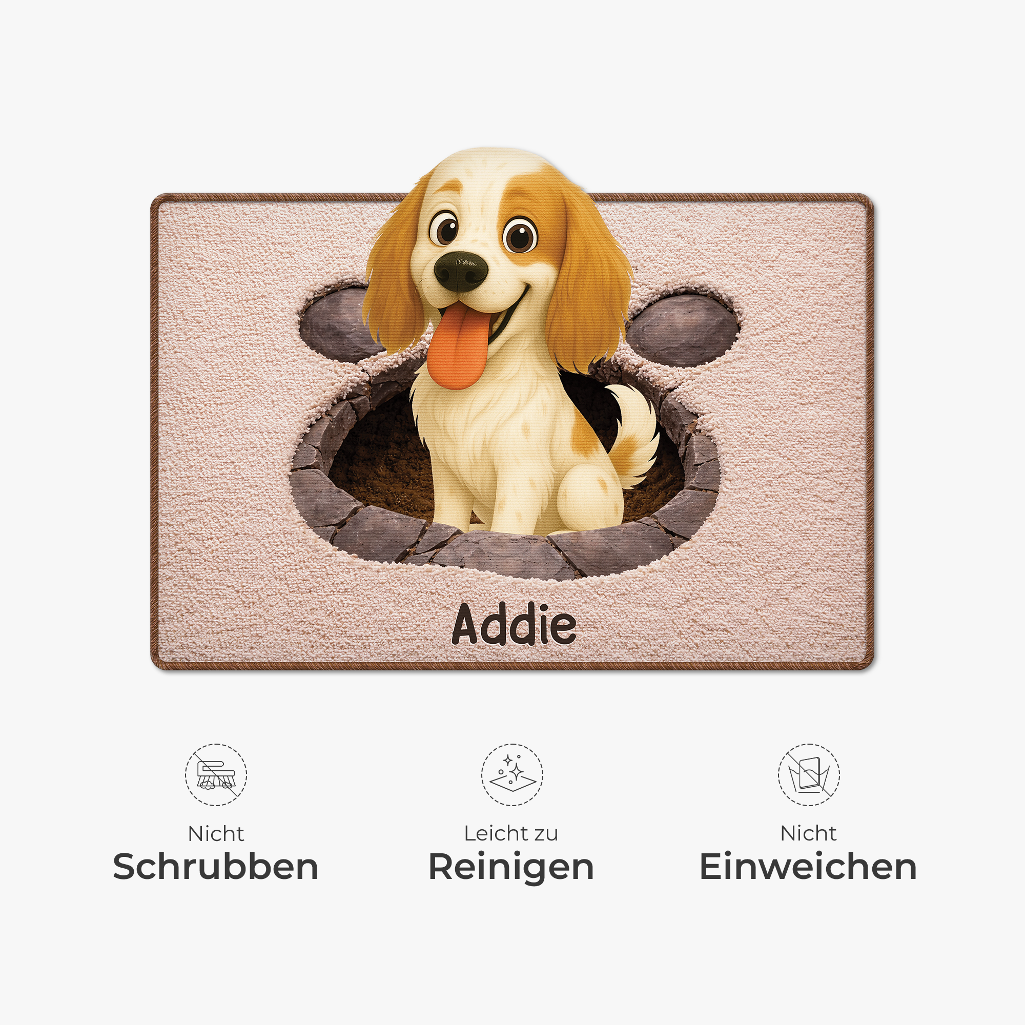 8565AGE51 3d druck effekt hund fussmatte personalisiert hund_ unregelmassige form 8565adsfnc