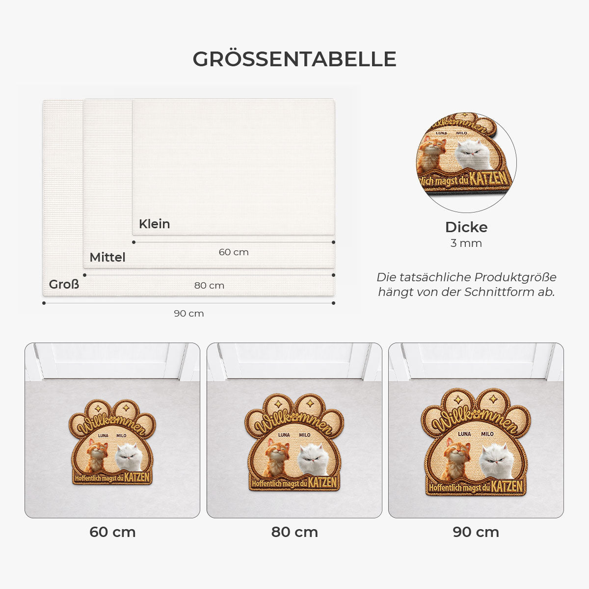 8568AGE1 3d druck effekt hoffentlich magst du katzen personalisierte geschenke katze  fussmatte unregelmassige form 8568adshld