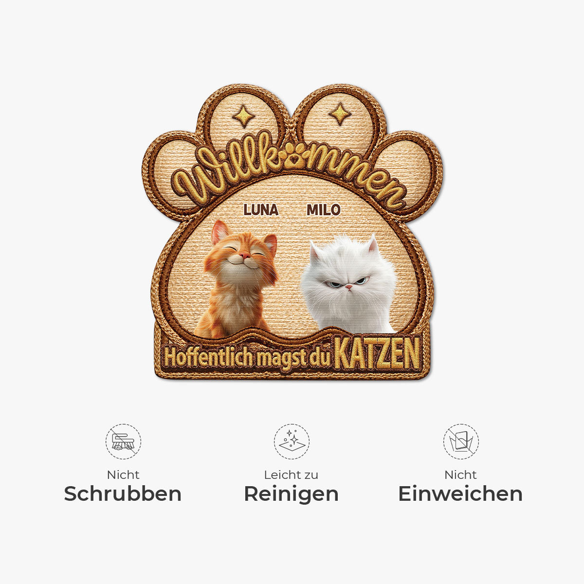 8568AGE5 3d druck effekt hoffentlich magst du katzen personalisierte geschenke katze  fussmatte unregelmassige form 8568adshld