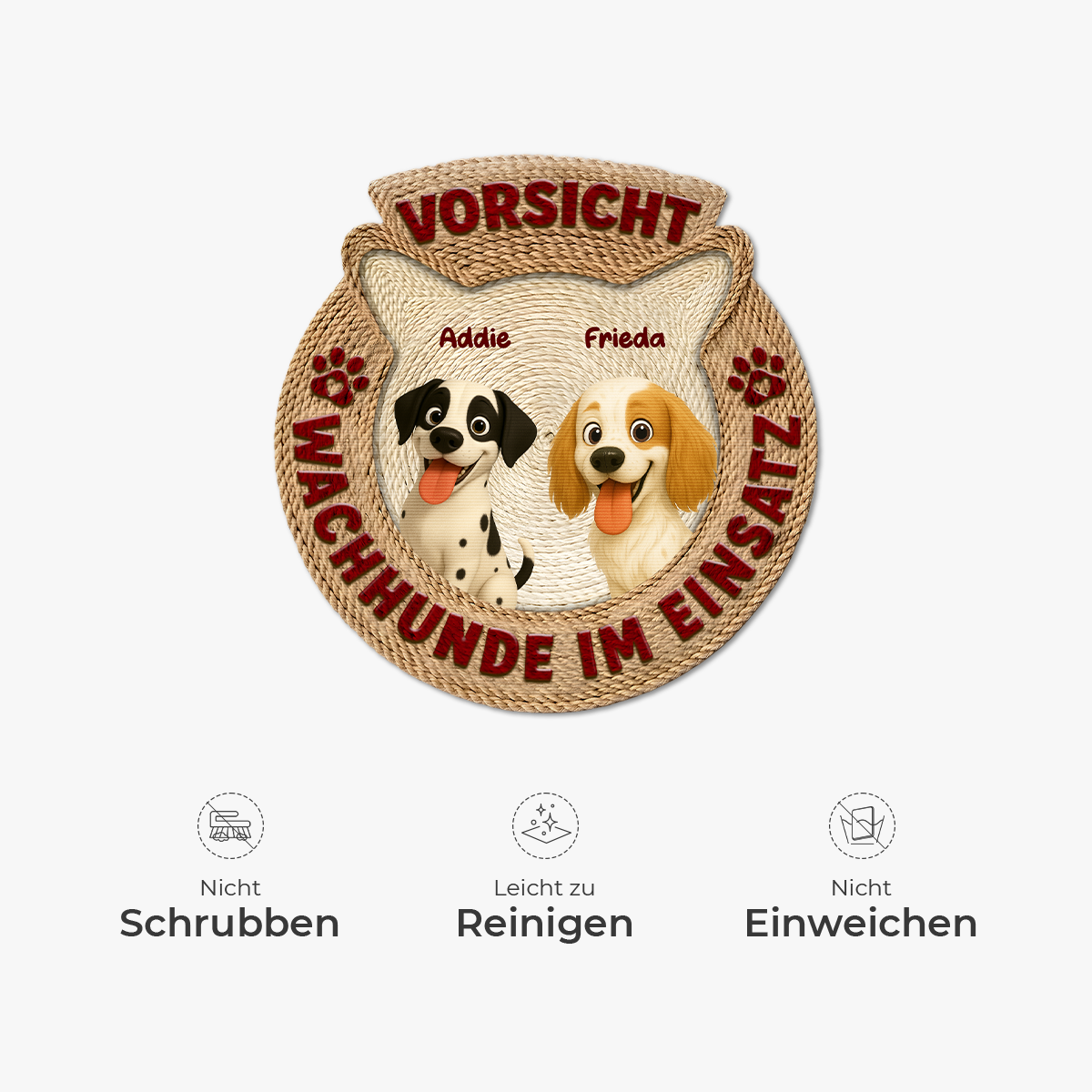 8569AGE1 3d druck effekt vorsicht wachhunde im dienst fussmatte personalisiert hund_ unregelmassige form 8569adslbc_5