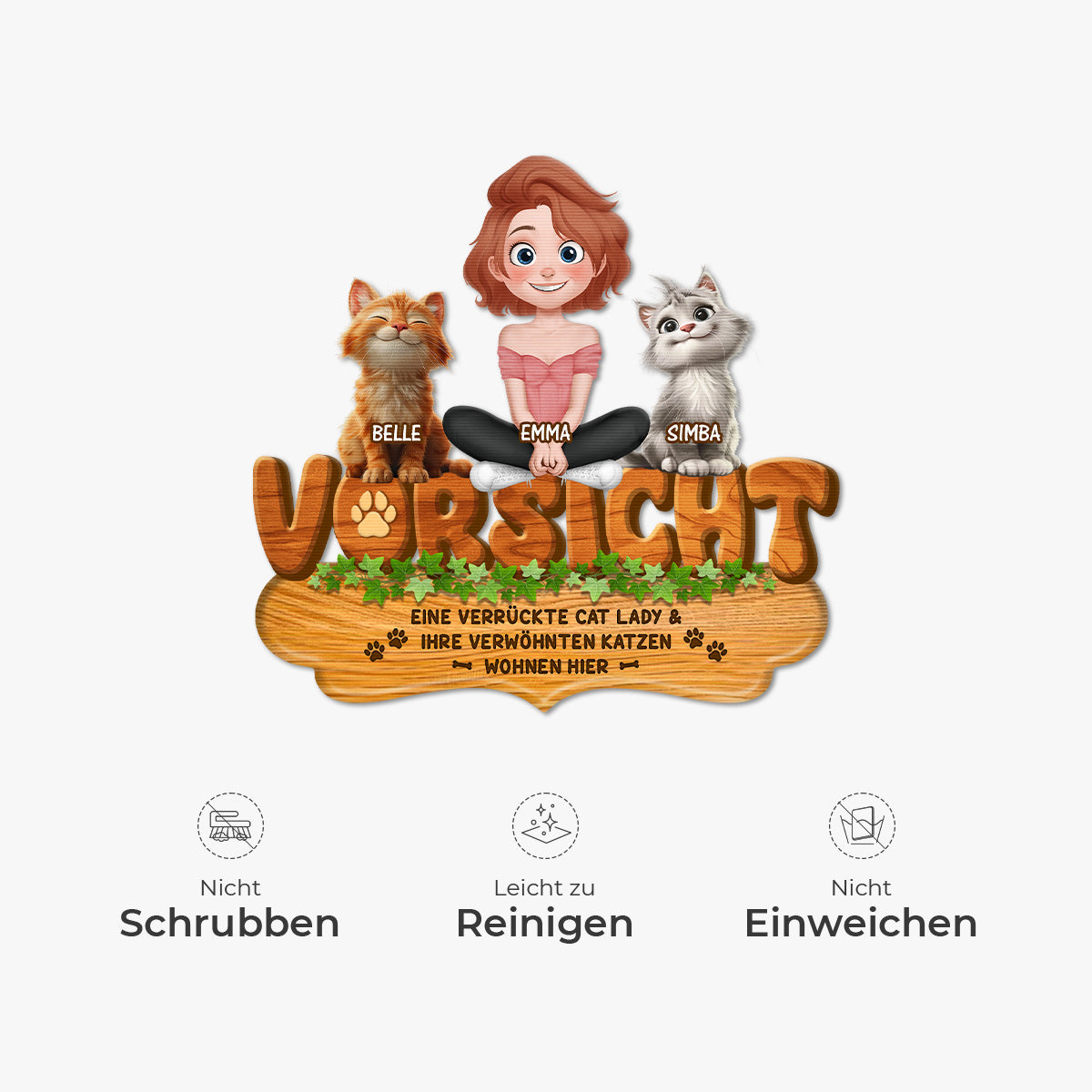 8573AGE5 eine verruckte cat lady  ihre verwohnte katze wohnen hier fussmatte katzen personalisiert unregelmassige form 8573adafbd