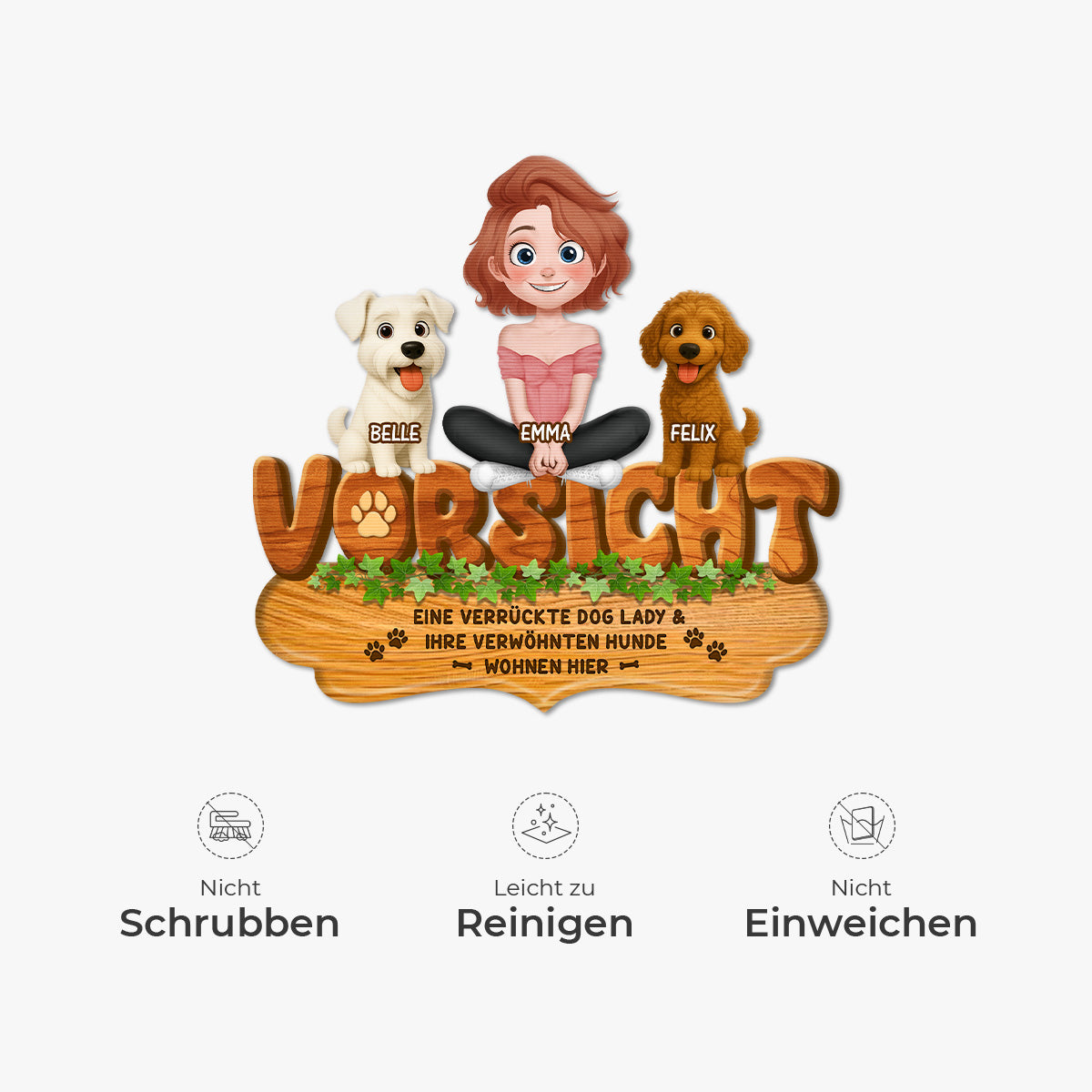 8573AGE5 eine verruckte dog lady  ihr verwohnter hund wohnen hier fussmatte personalisiert hund_ unregelmassige form 8573adafbc