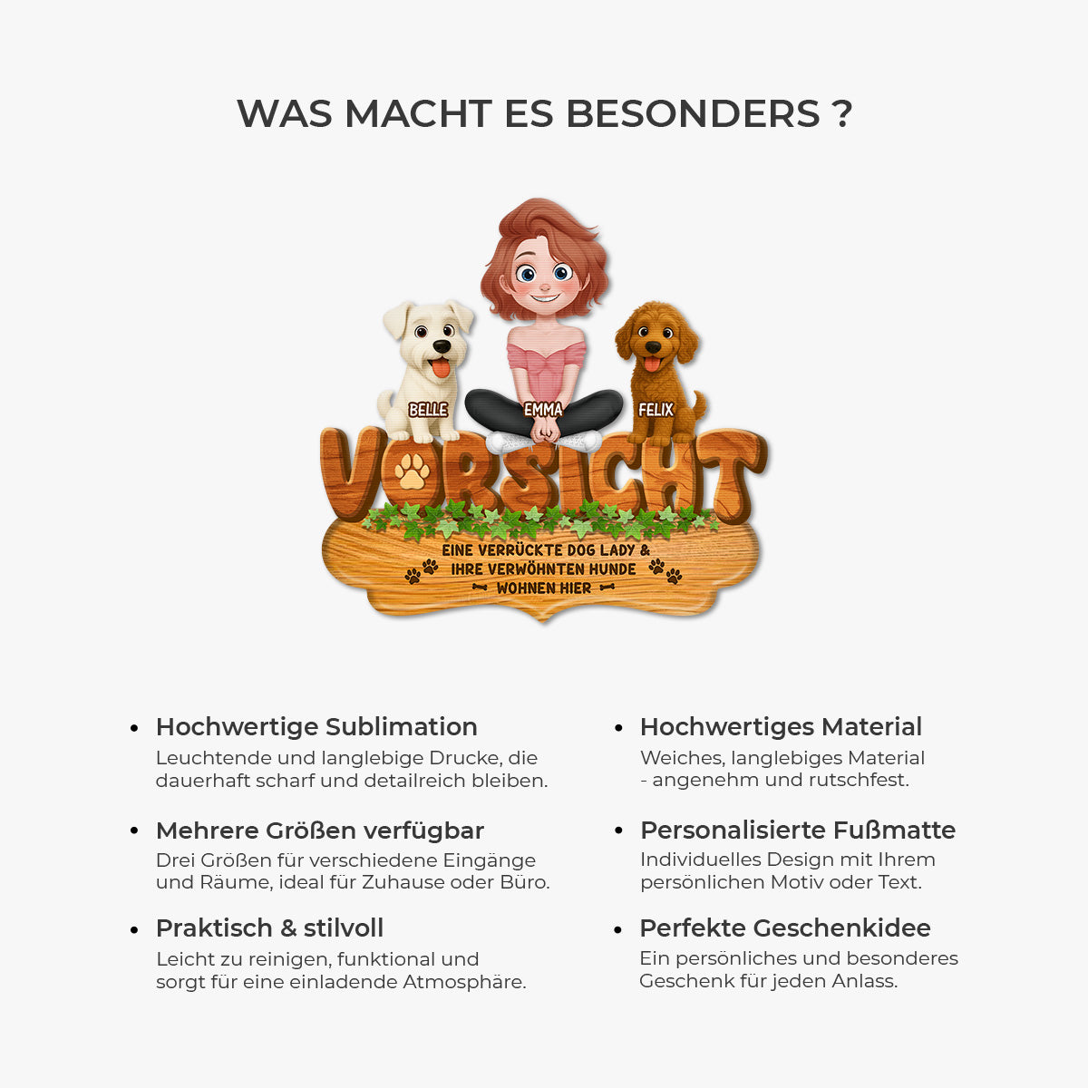 8573AGE6 eine verruckte dog lady  ihr verwohnter hund wohnen hier fussmatte personalisiert hund_ unregelmassige form 8573adafbc