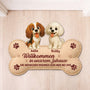 8579AGE1 der mensch wohnt nur hier bei uns fussmatte personalisiert hund_ unregelmassige form 8579ad6pcc