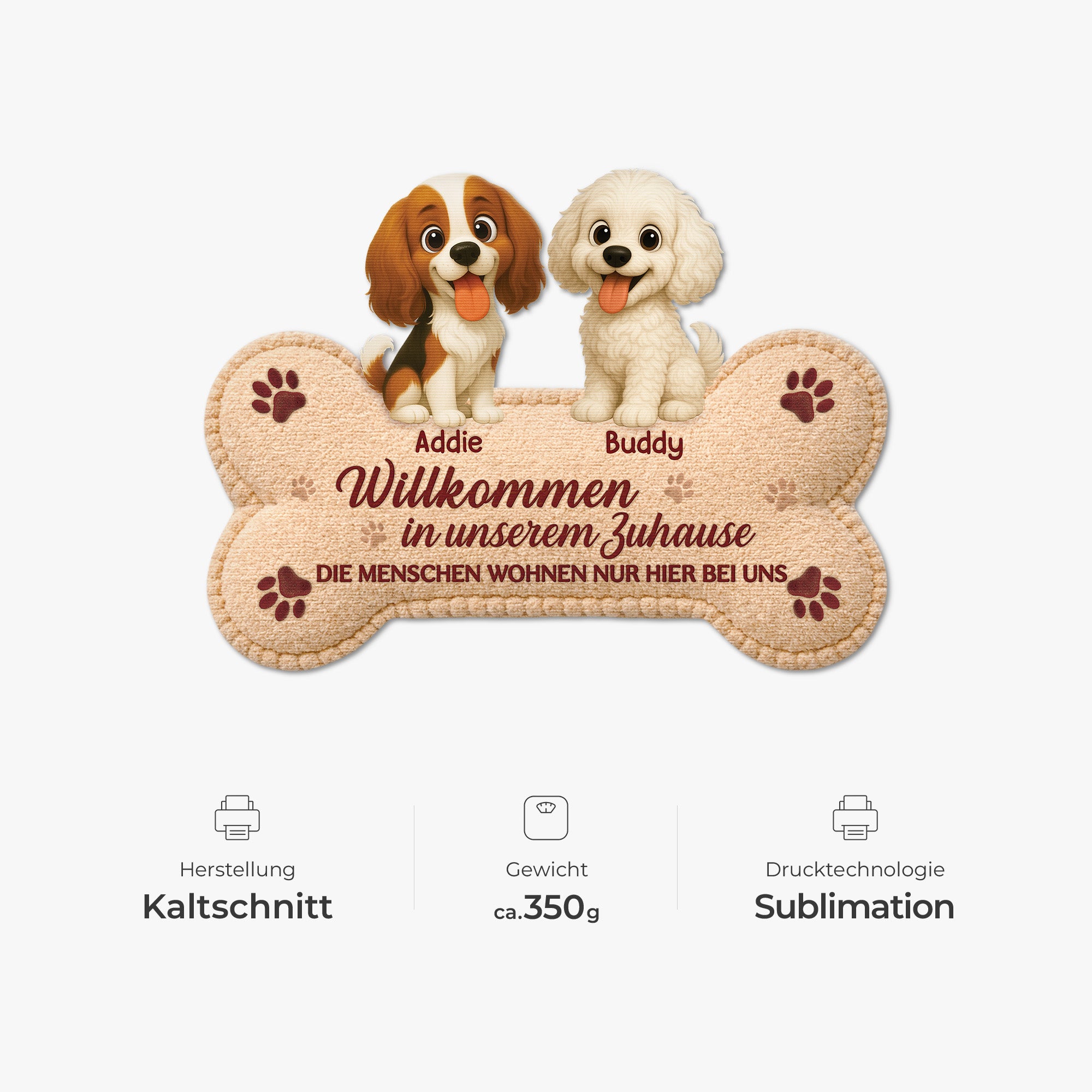8579AGE4 der mensch wohnt nur hier bei uns fussmatte personalisiert hund_ unregelmassige form 8579ad6pcc