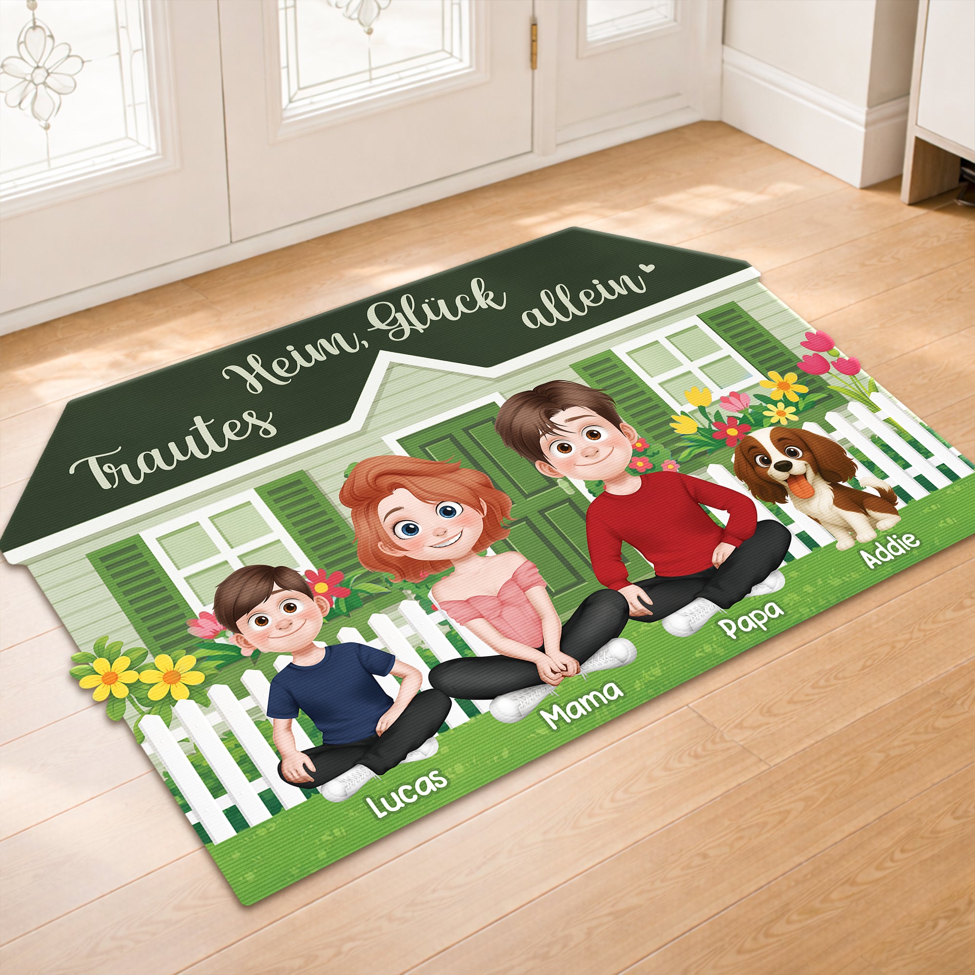 8592AGE2 trautes heim gluck allein fussmatte personalisiert familie_ unregelmassige form 8592adcpti