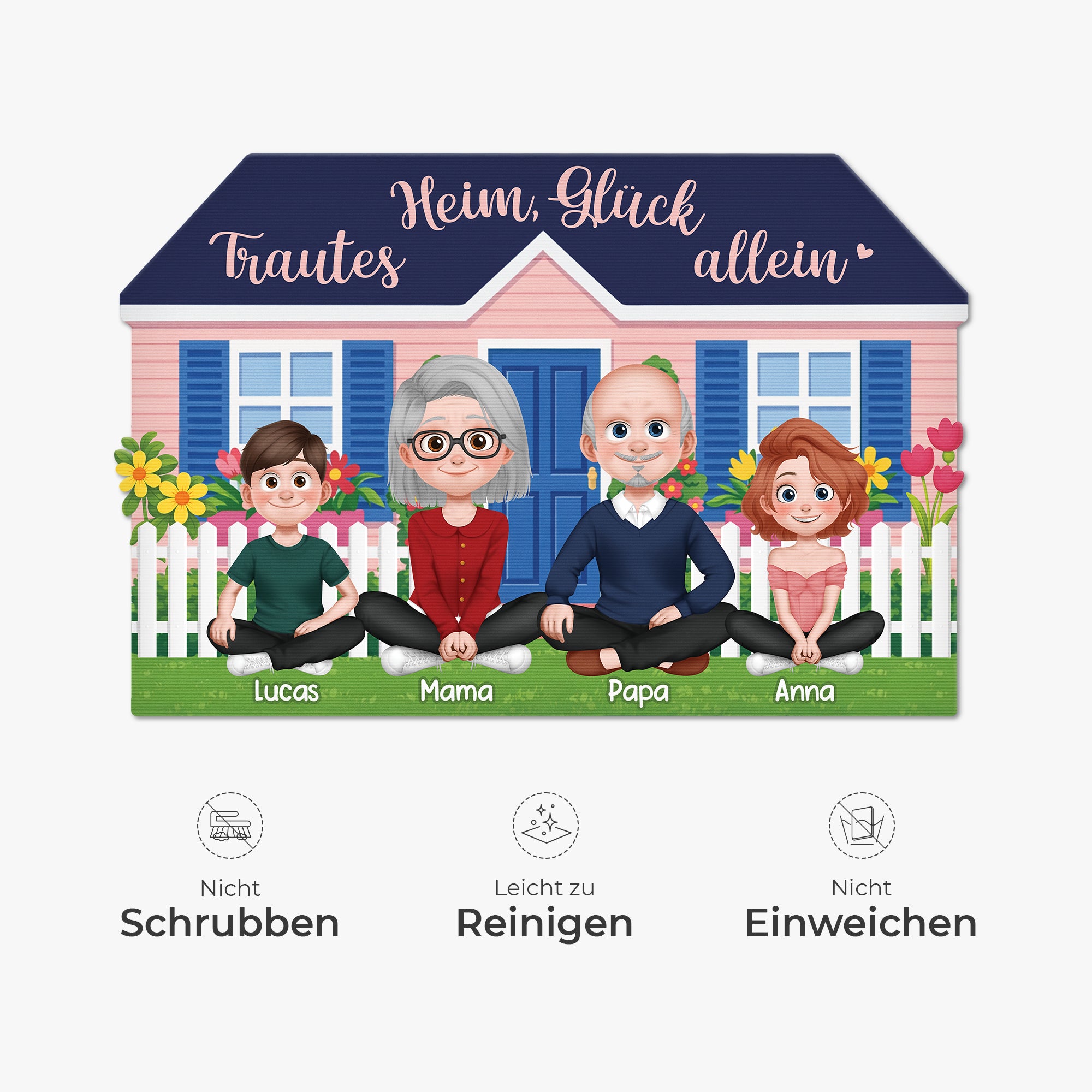 8592AGE5 trautes heim gluck allein fussmatte personalisiert familie_ unregelmassige form 8592adcpti