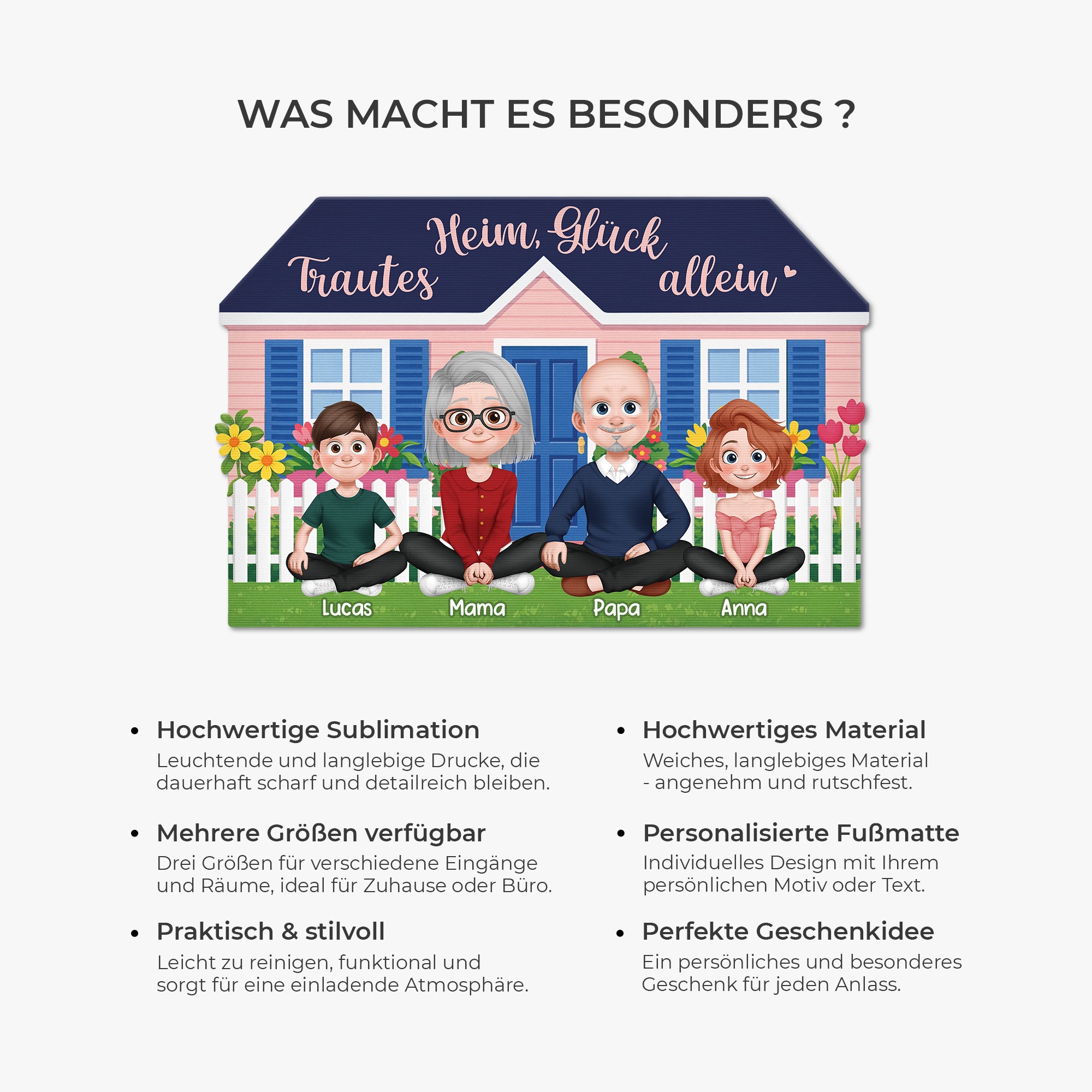 8592AGE6 trautes heim gluck allein fussmatte personalisiert familie_ unregelmassige form 8592adcpti