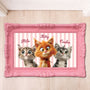 8596AGE1 3d druck effekt katze streifen personalisierte geschenke katze  fussmatte foto unregelmassige form 8596adckld