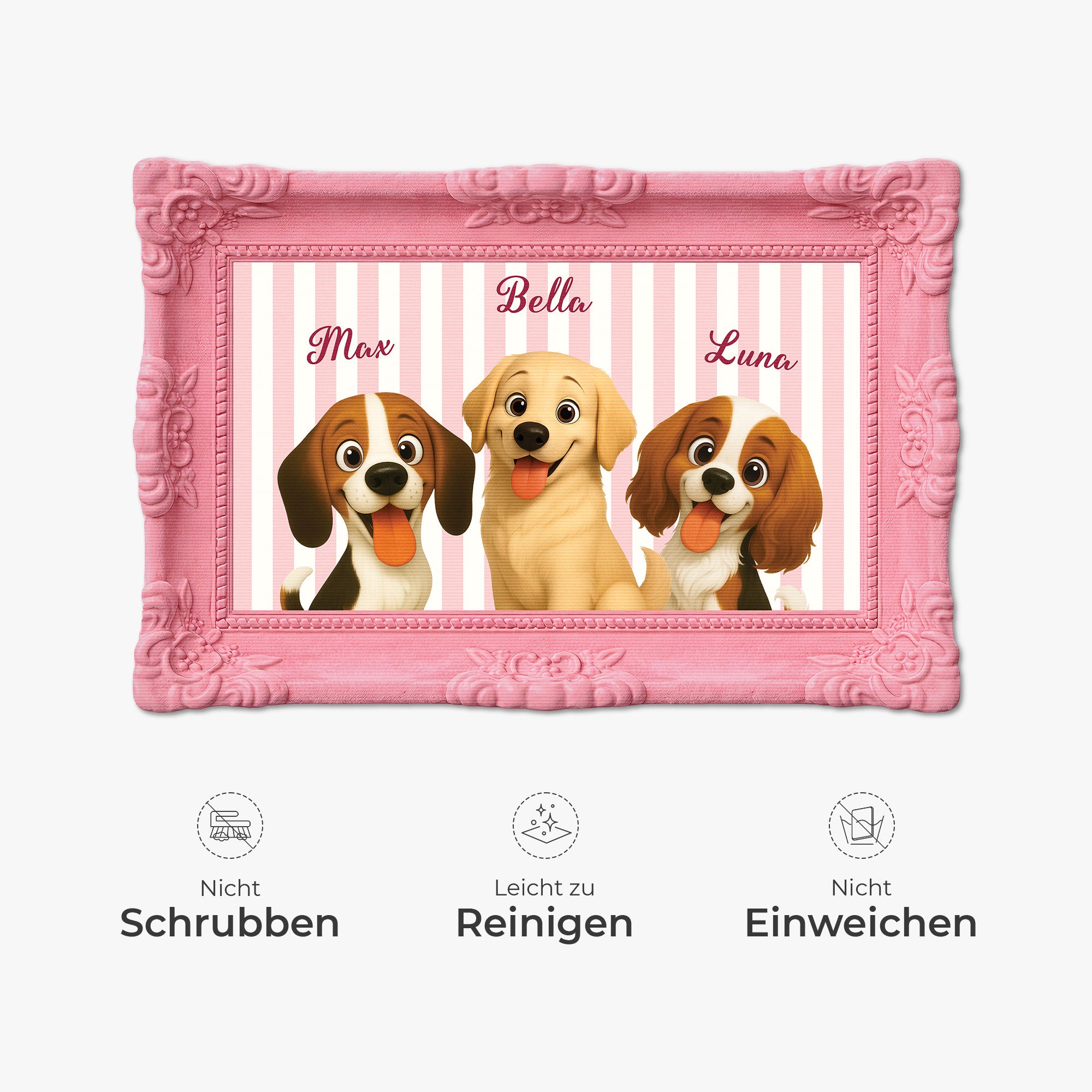 8596AGE5 3d druck effekt hund streifen personalisiertes hunde geschenk  foto fussmatte unregelmassige form 8596adcklc