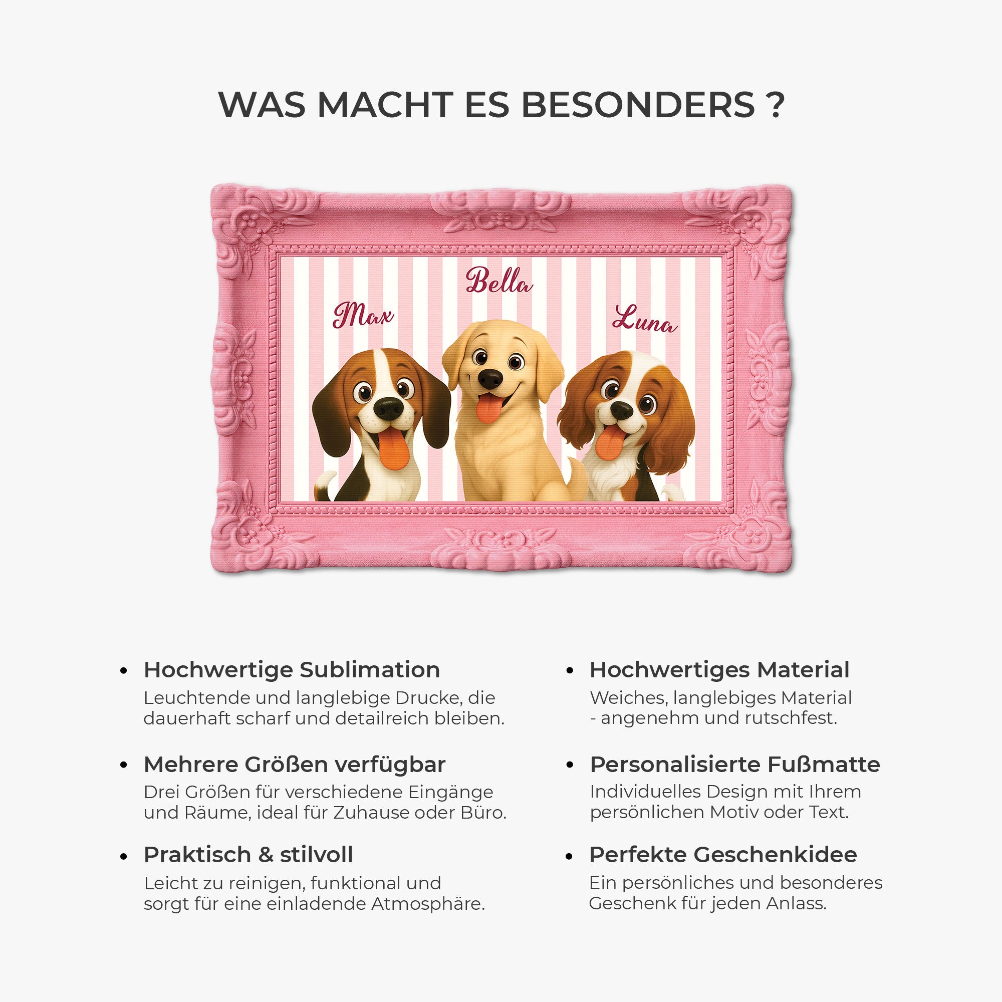 8596AGE6 3d druck effekt hund streifen personalisiertes hunde geschenk  foto fussmatte unregelmassige form 8596adcklc