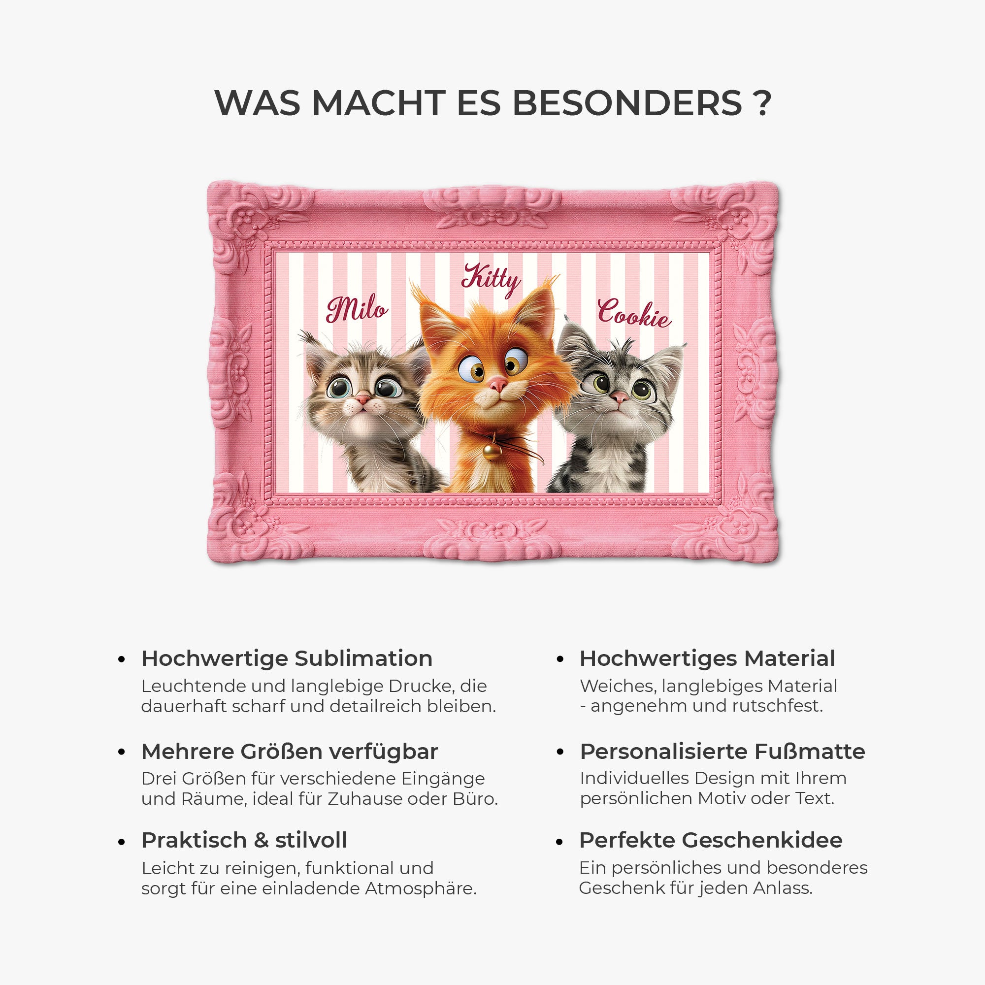 8596AGE6 3d druck effekt katze streifen personalisierte geschenke katze  fussmatte foto unregelmassige form 8596adckld