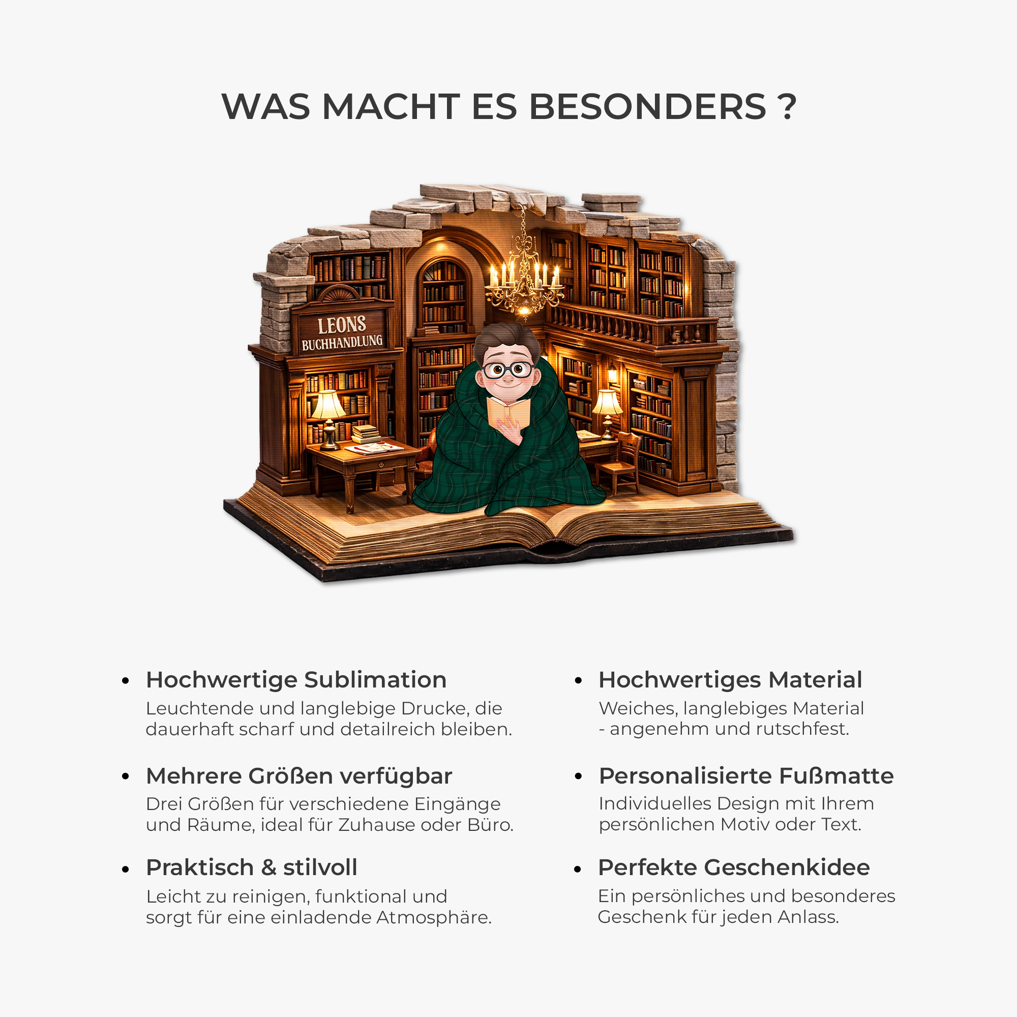 8597AGE6 3d druck effekt madchen bucher personalisierte fussmatte fur leseratten manner  frauen unregelmassige form 8597adcf5a