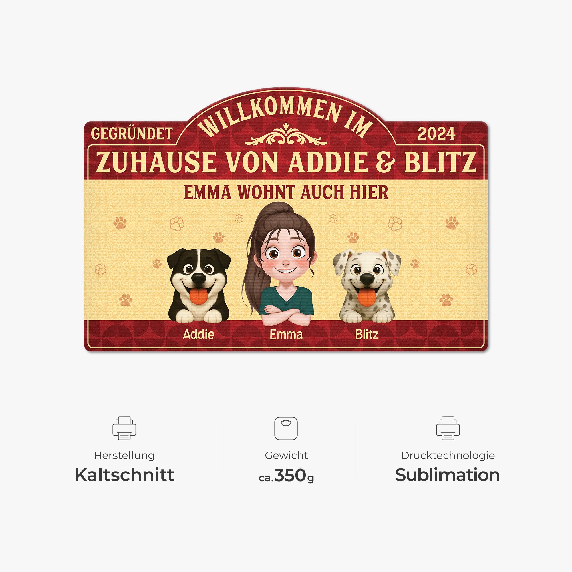 8609AGE1 willkommen im zuhause fussmatte personalisiert hund_ unregelmassige form 8609adavmc_4