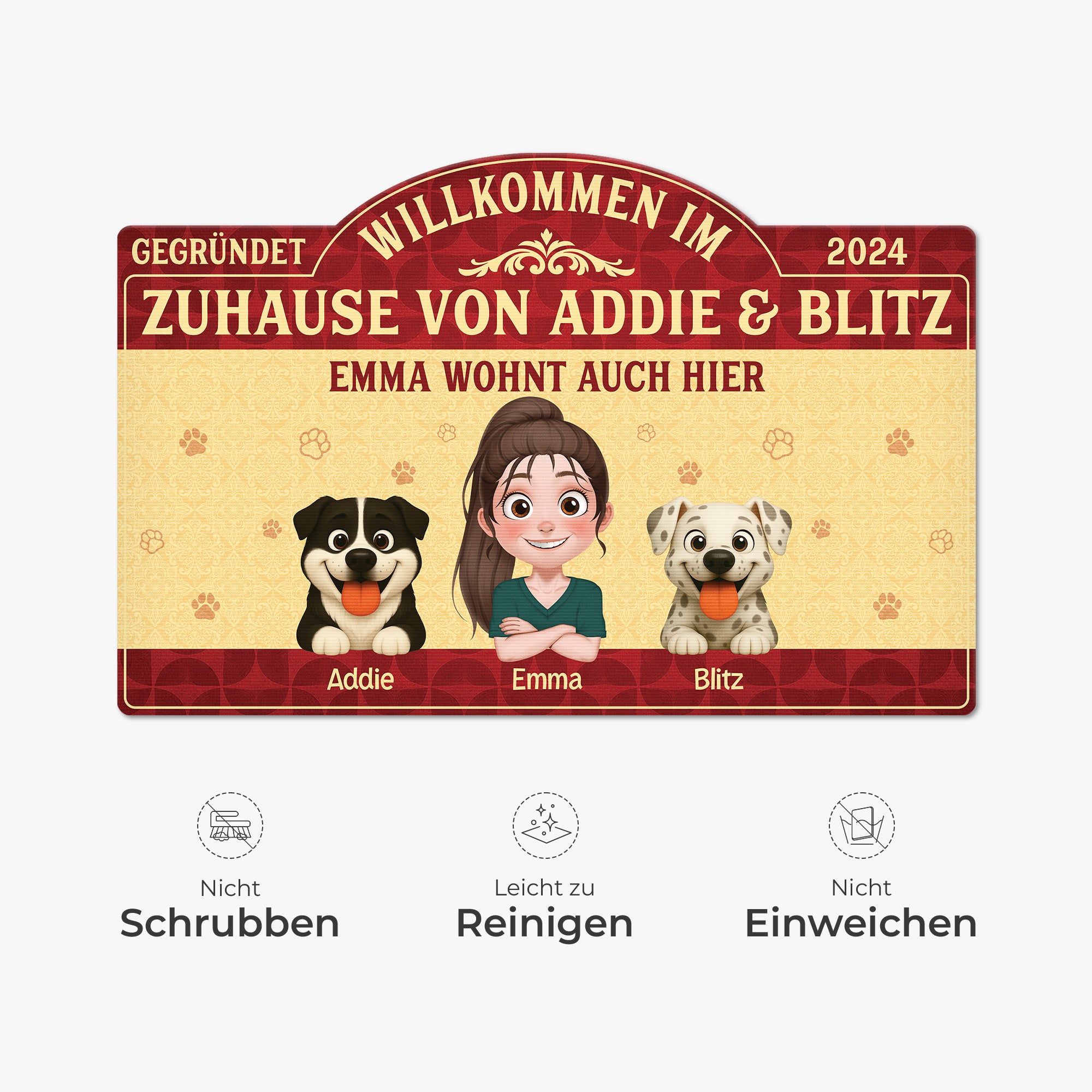 8609AGE1 willkommen im zuhause fussmatte personalisiert hund_ unregelmassige form 8609adavmc_5
