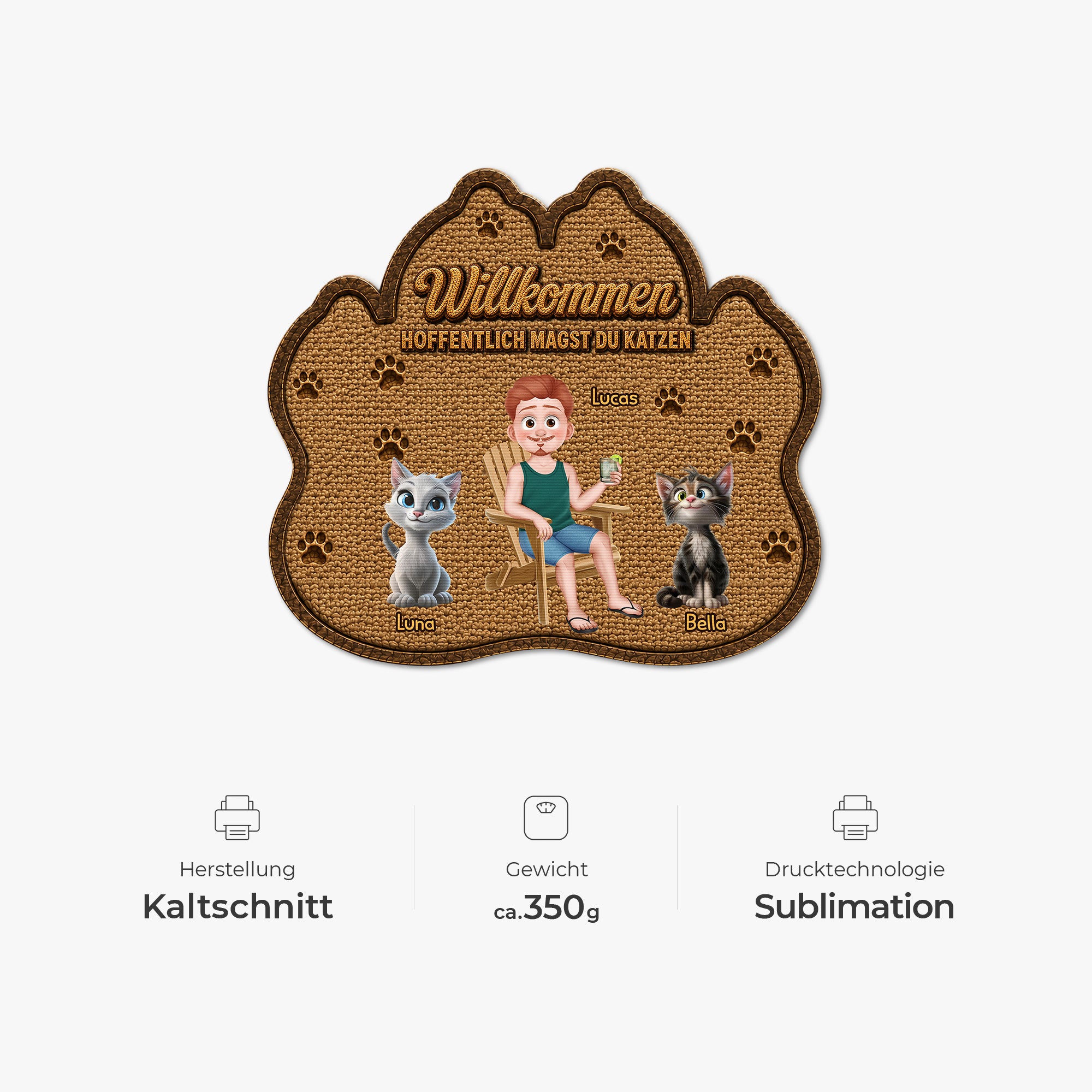 8616AGE4 hoffentlich magst du tierhaare fussmatte katzen personalisiert unregelmassige form 8616adayrd