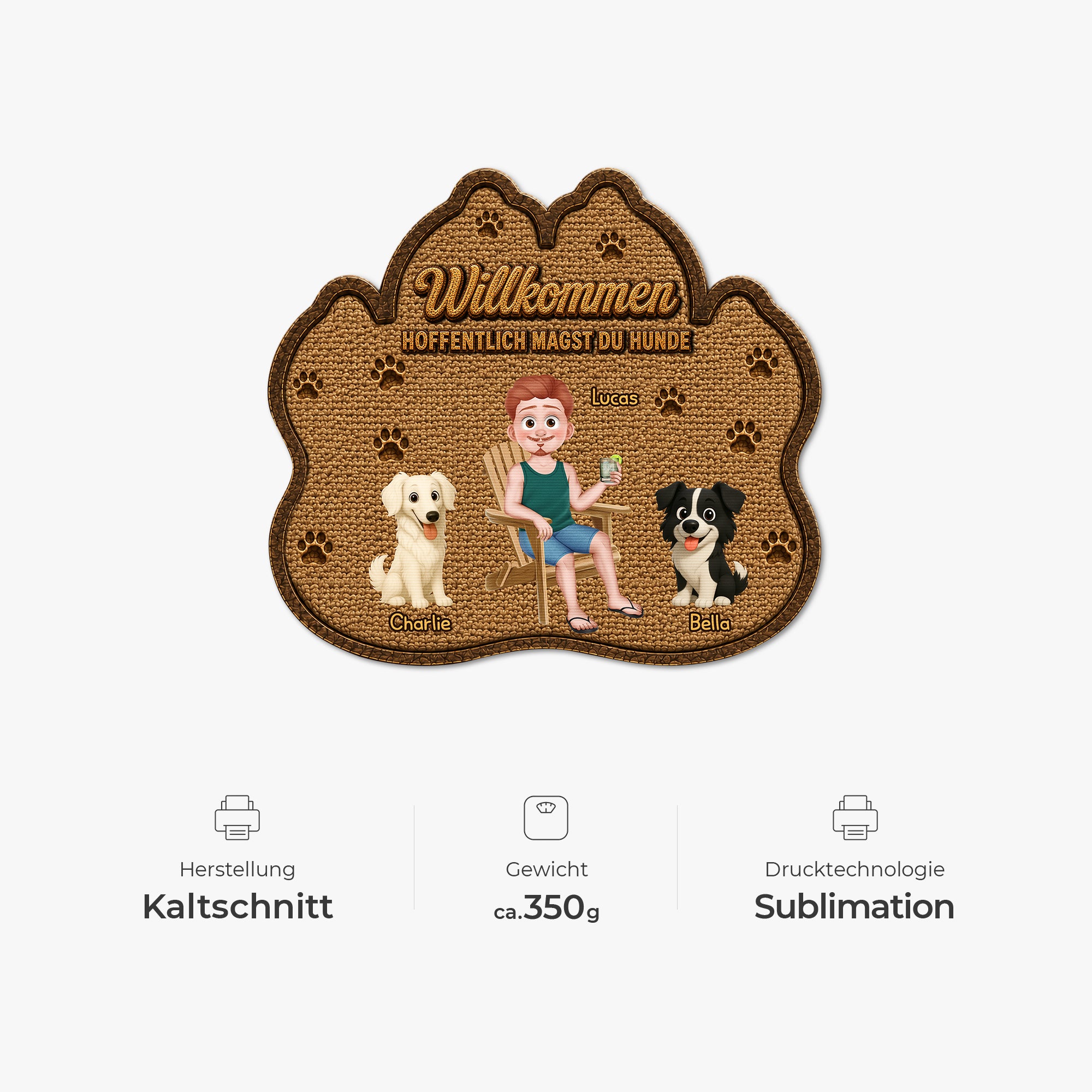 8616AGE4 hoffentlich magst du tierhaare fussmatte personalisiert hund_ unregelmassige form 8616adayrc