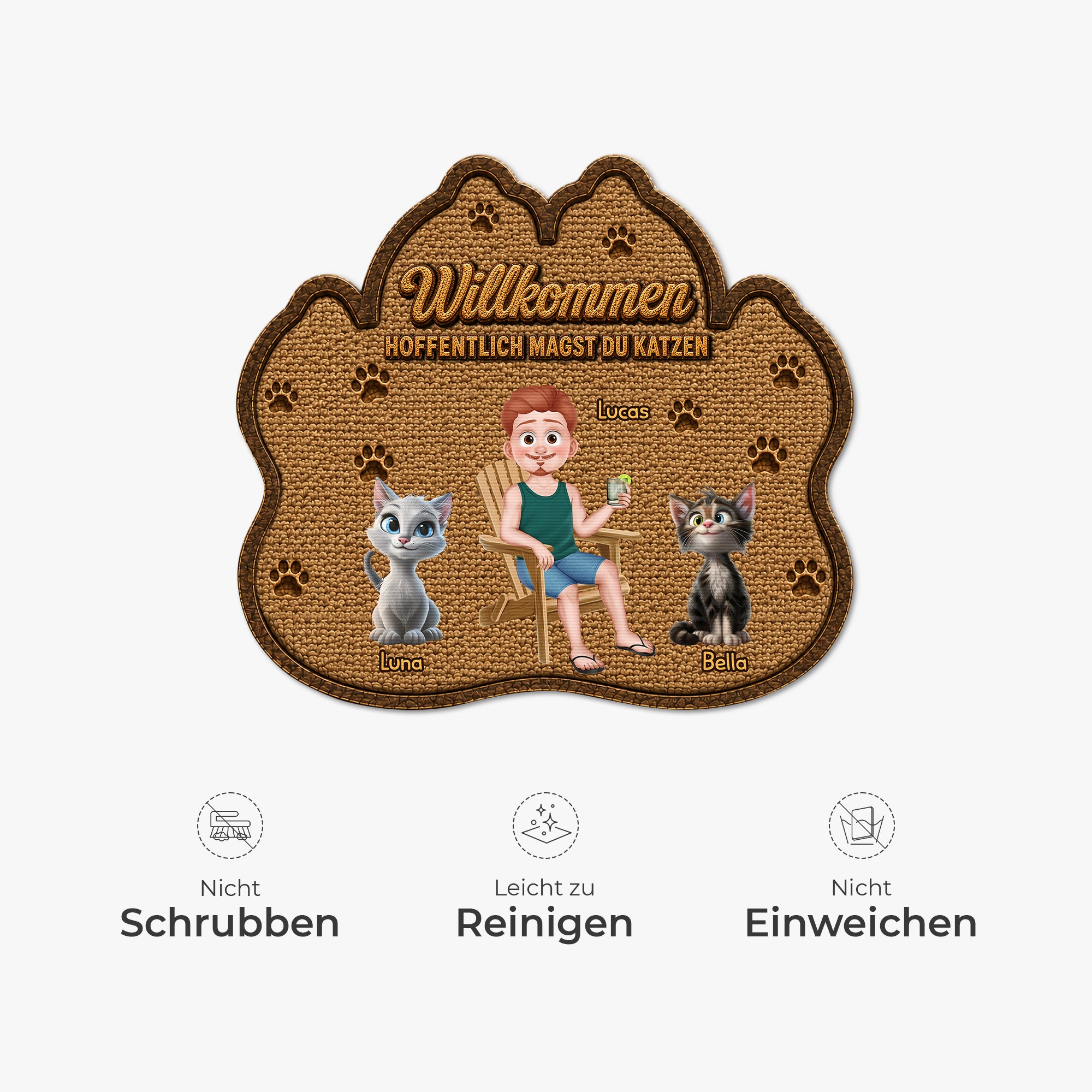 8616AGE5 hoffentlich magst du tierhaare fussmatte katzen personalisiert unregelmassige form 8616adayrd