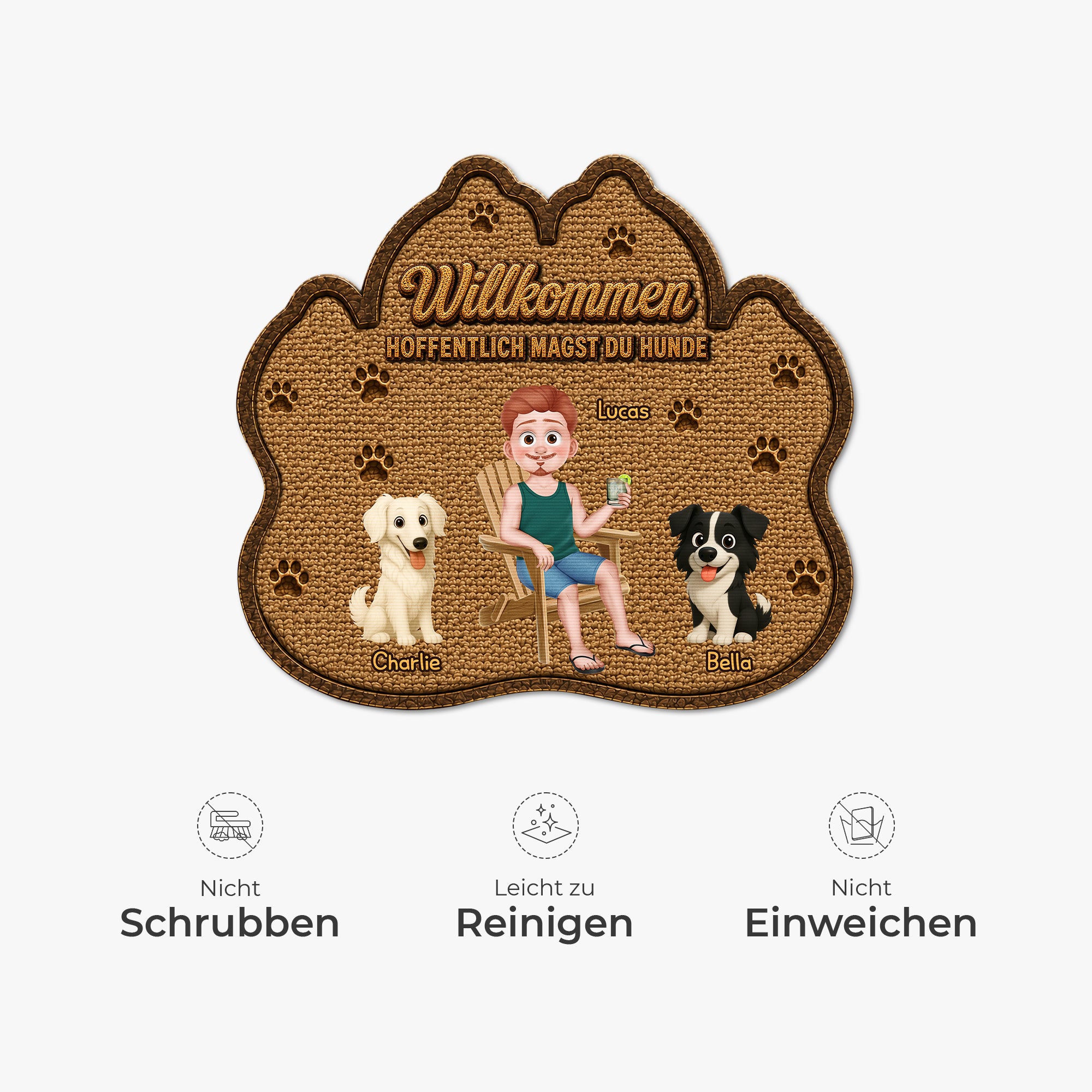 8616AGE5 hoffentlich magst du tierhaare fussmatte personalisiert hund_ unregelmassige form 8616adayrc