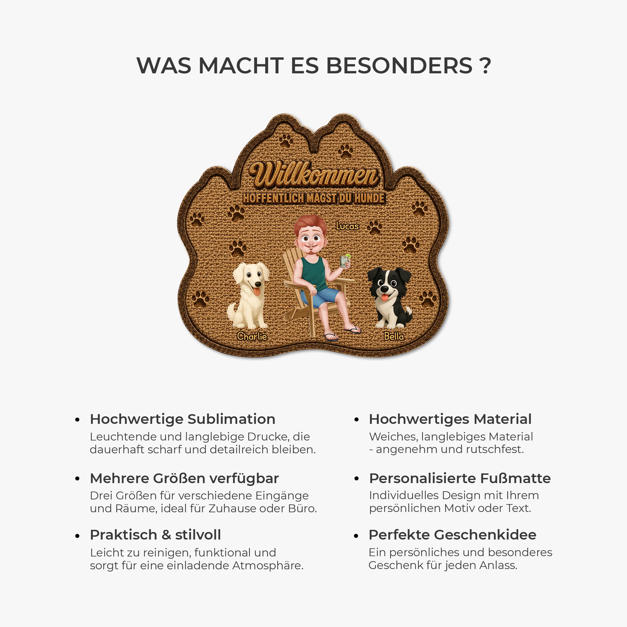 8616AGE6 hoffentlich magst du tierhaare fussmatte personalisiert hund_ unregelmassige form 8616adayrc