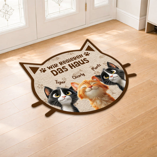 8626AGE2 ich regiere das haus fussmatte katzen personalisiert auto unregelmassige form 8626ad8yrd