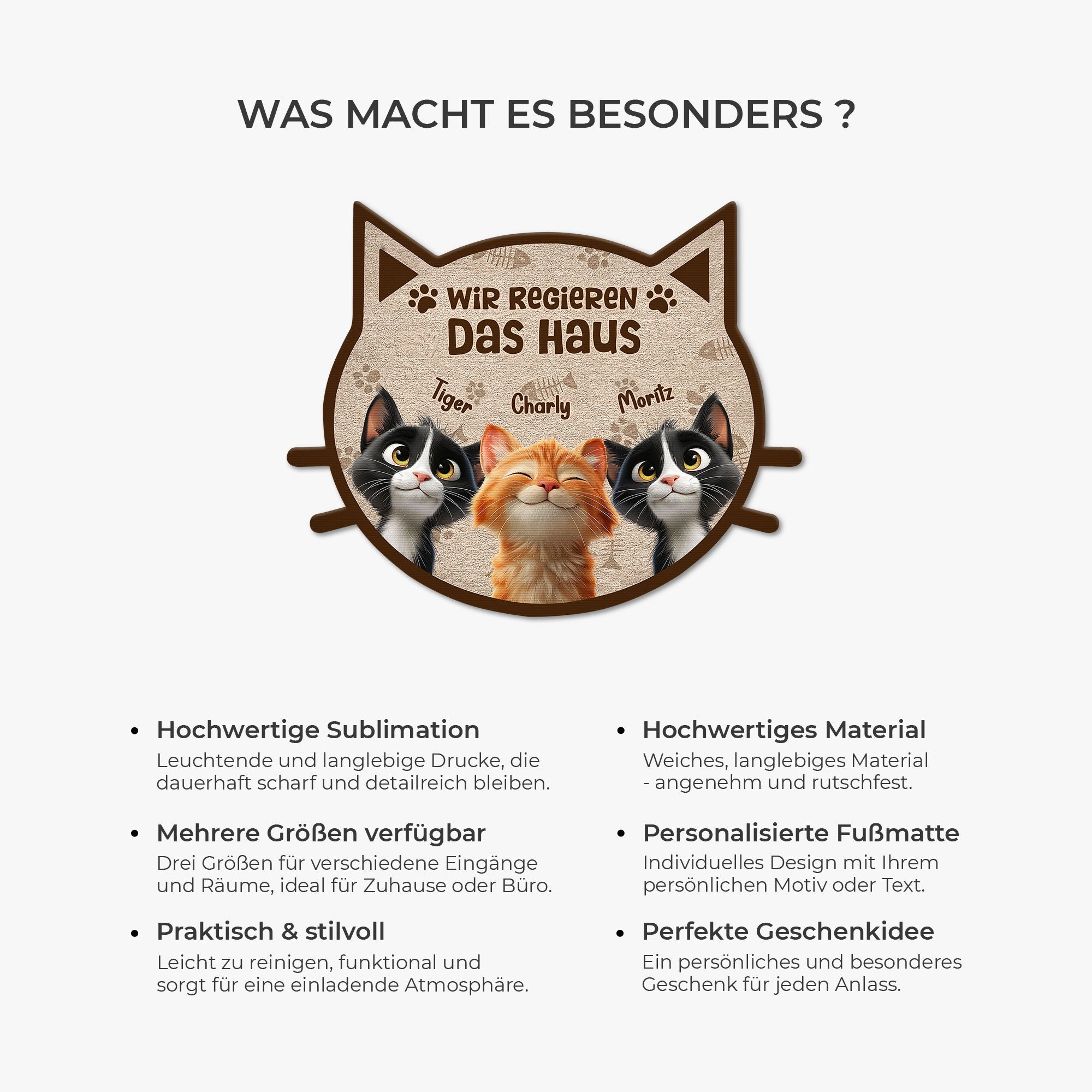 8626AGE6 ich regiere das haus fussmatte katzen personalisiert auto unregelmassige form 8626ad8yrd