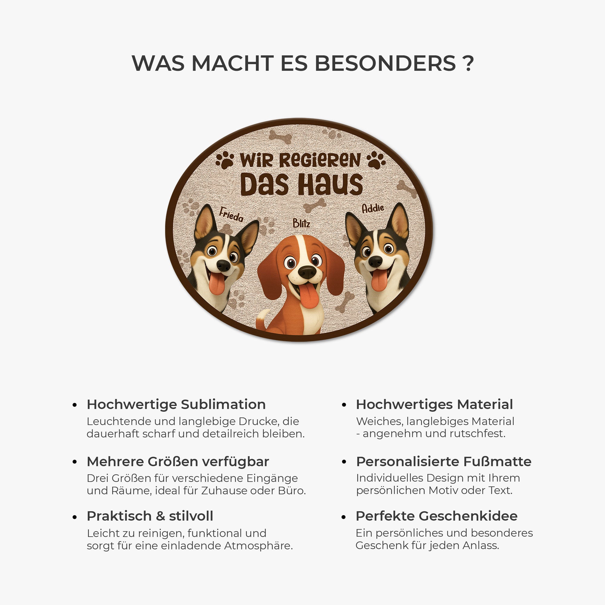 8626AGE6 ich regiere das haus fussmatte personalisiert hund_ auto unregelmassige form 8626ad8yrc