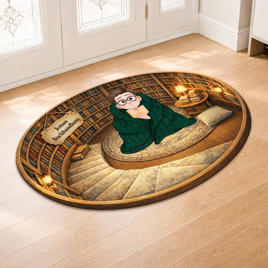 8679AGE2 3d druck effekt kleine bibliothek personalisiert_e geschenke fur leseratten_ frauen manner  unregelmassige form fussmatte 8679adcqna