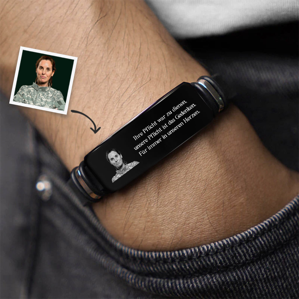 8695JGE1 ihre pflicht war zu dienen unsere pflicht ist das gedenken personalisiertes armband mit foto_ zur erinnerung 8695jtv5b_2