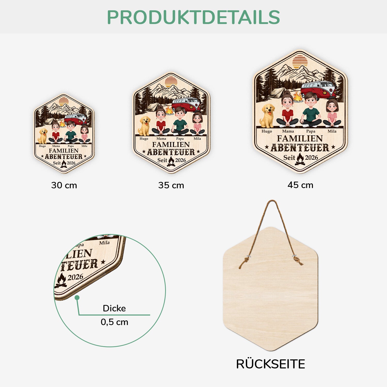 8700QGE3 familienabenteuer camping holzschild personalisiert_ familie mit hund 8700qtysi