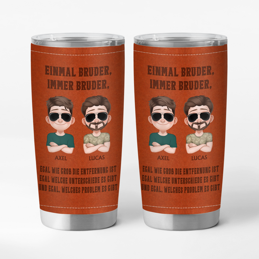 8709TGE1 3d druck effekt einmal bruder immer bruder personalisierter thermobecher 590 ml freunde cartoon 8709taysf