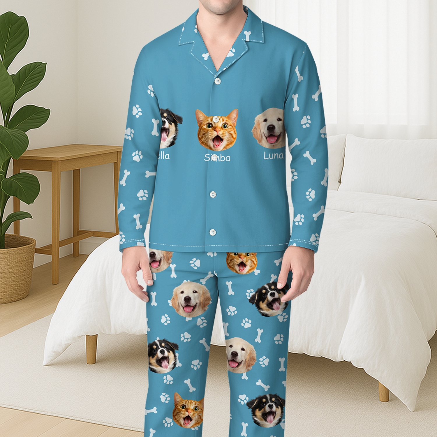8714VGE3 hund pfoten personalisierte geschenke foto  schlafanzug 8714vakzc