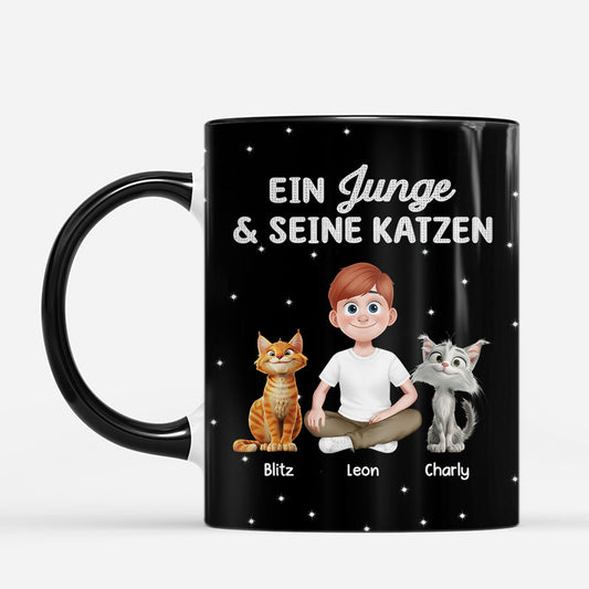 8756MGE1 eine frau  ihre katze glitzer katzen tasse personalisiert 8756m6psd