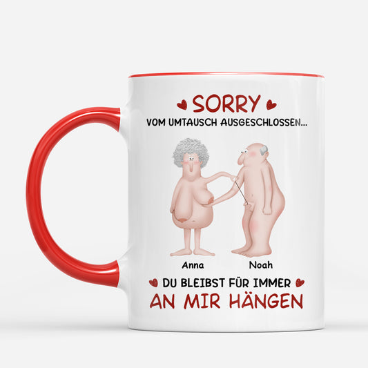 8768MGE1 vom umtausch ausgeschlossen personalisierte paar geschenke  tassen lustig 8768mcdzg