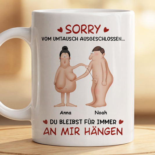 8768MGE2 vom umtausch ausgeschlossen personalisierte paar geschenke  tassen lustig 8768mcdzg