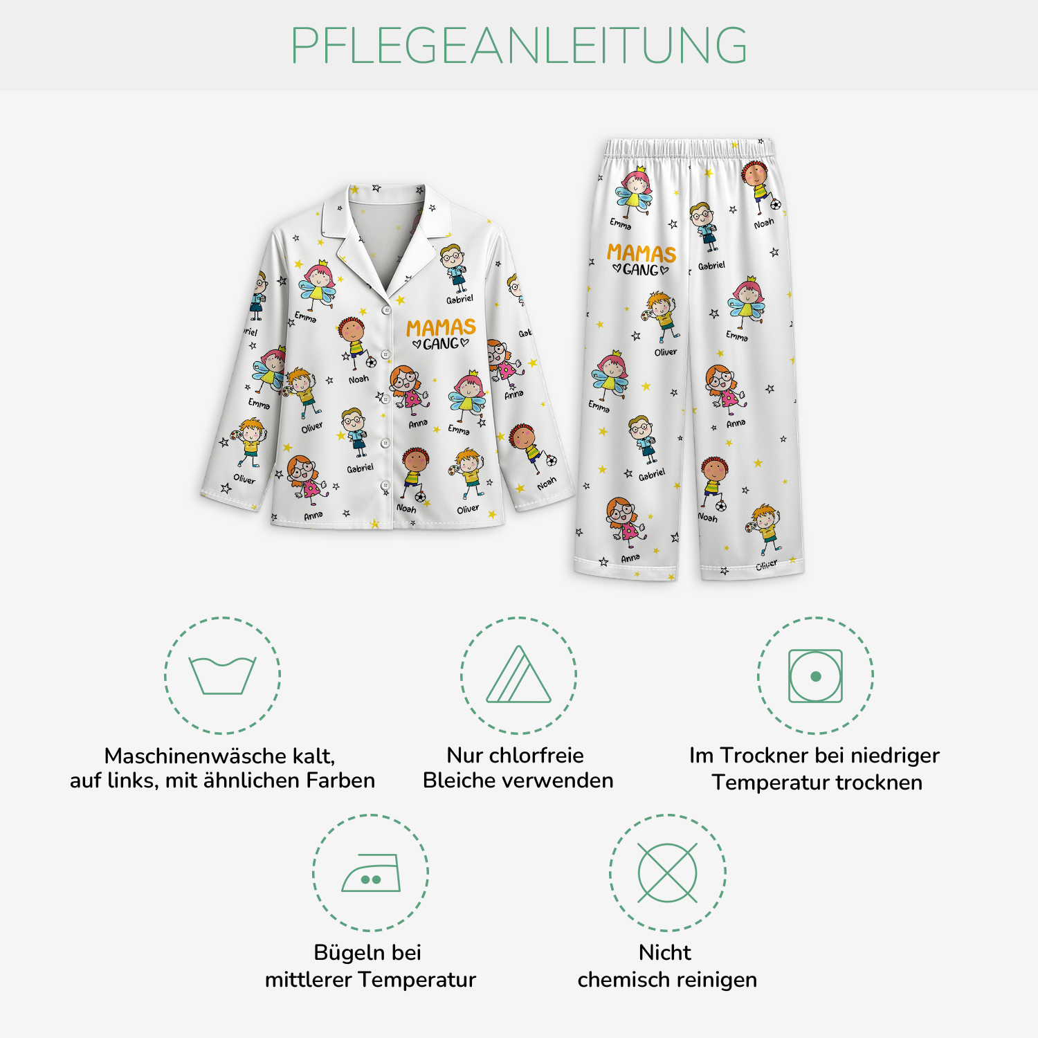 8780VGE4 dieser papa gehort zu personalisiertes geschenk  schlafanzug papa mama stickmen sterne 8780vtkaa