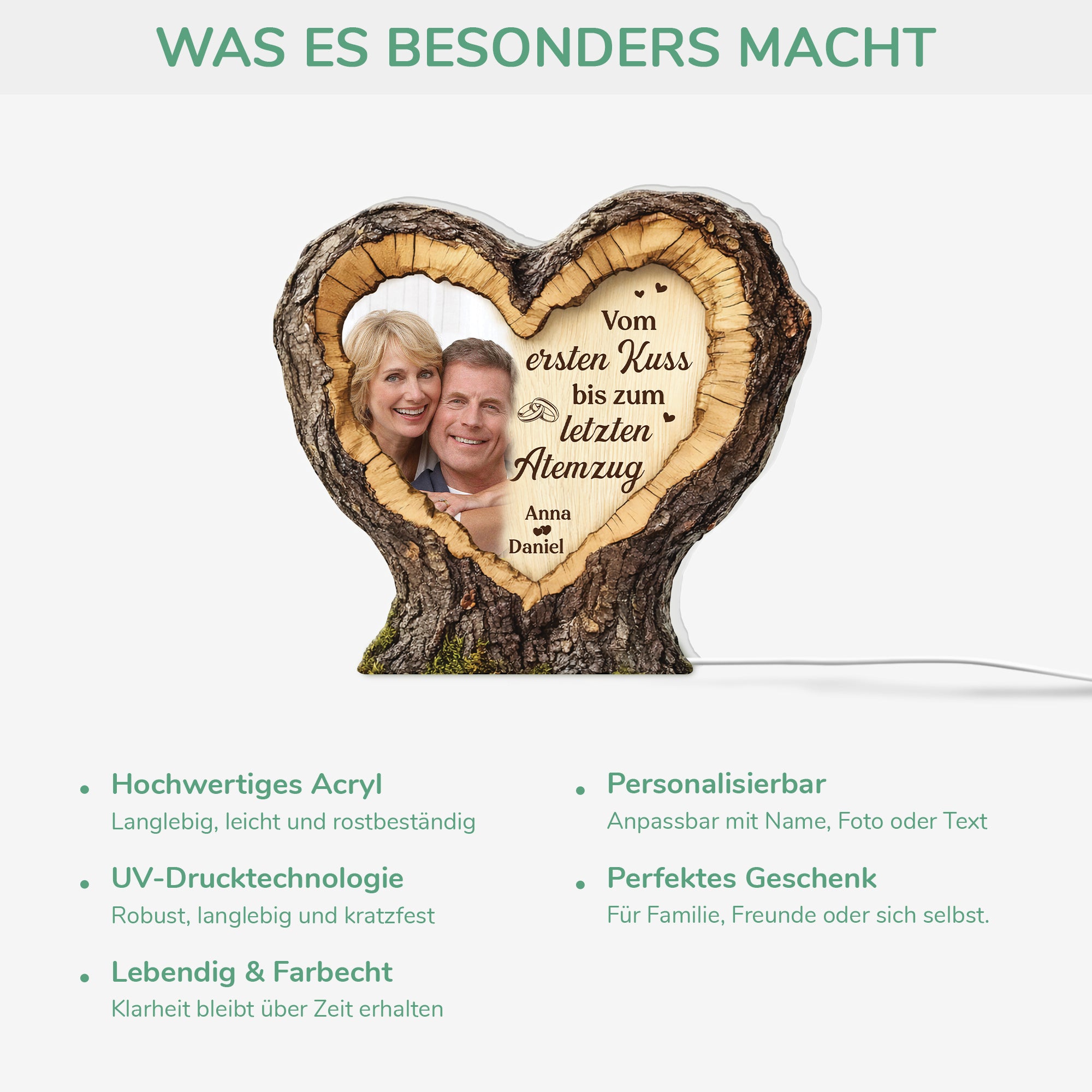 8802LGE3 3d druck effekt vom ersten kuss bis zum letzten atemzug personalisierte lightbox foto paar holzherz 8802lnpag
