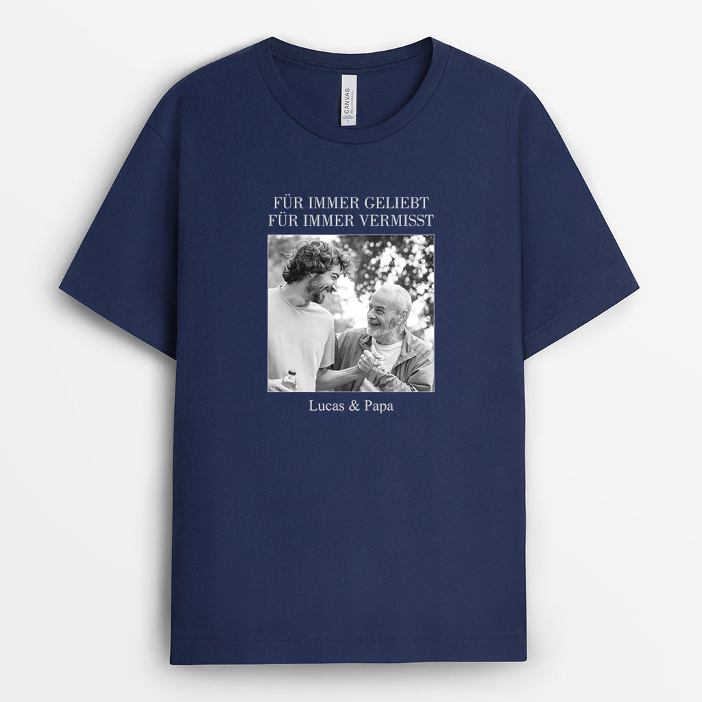 8862AGE2 fur immer in meinem herzen personalisierte trauergeschenke  t shirt mit bild_ 8862a6dag